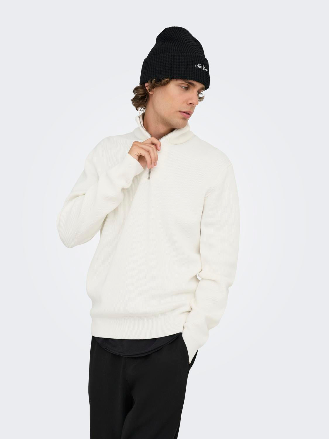 Onsphil Reg 12 Struc Half Zip Knit Noos