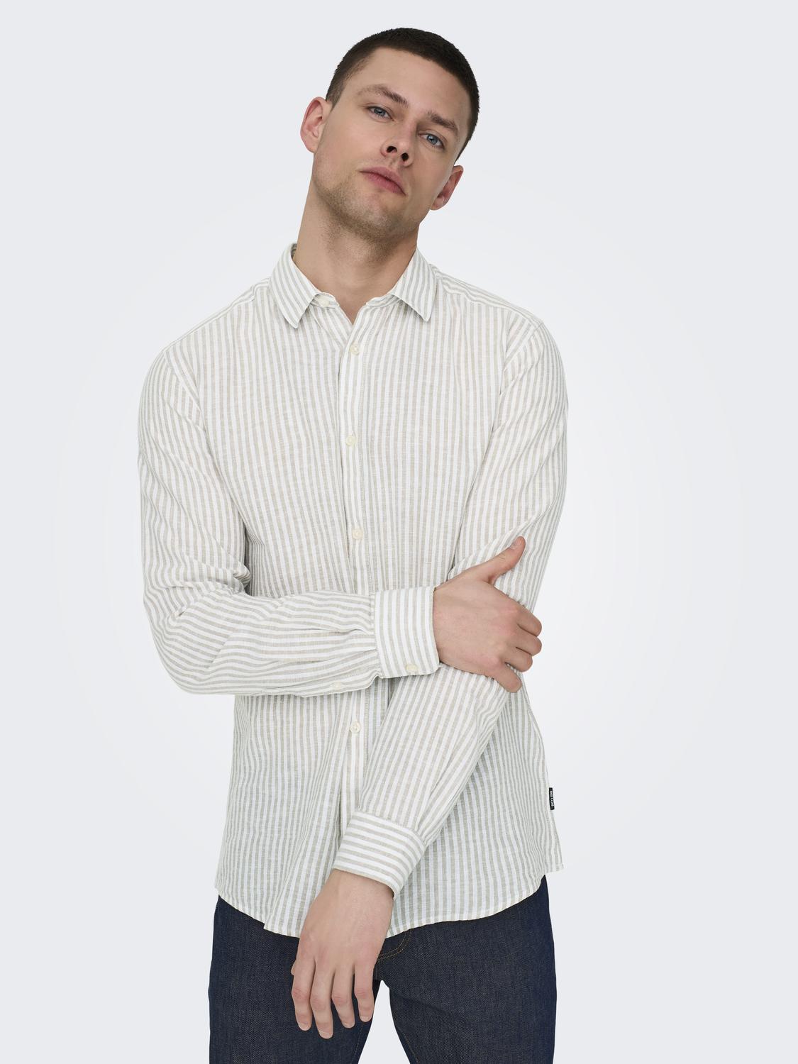 LANGE SKJORTER - Onscaiden Life Ls Str Linenblend660 Noos -  - Hr Ravn