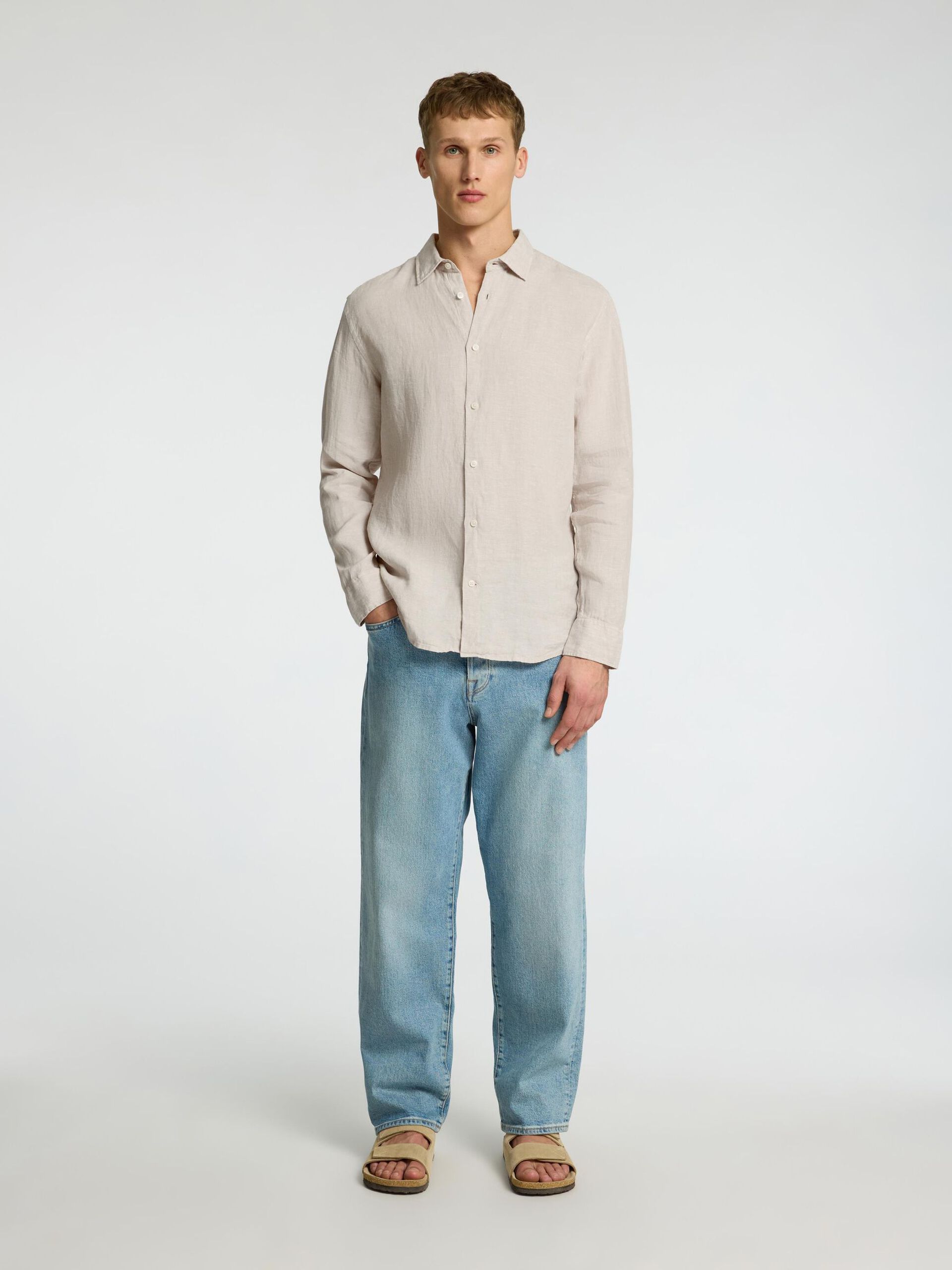 Slhregkylian-Linen Shirt Ls Classic Noos