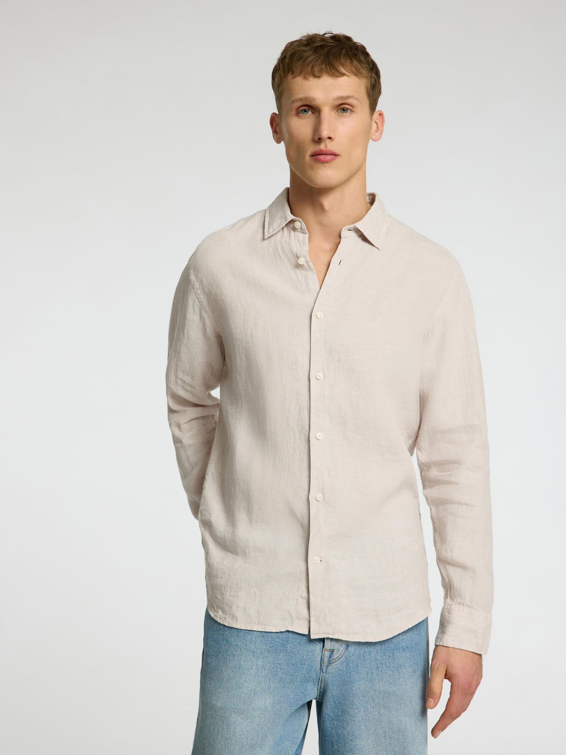 Slhregkylian-Linen Shirt Ls Classic Noos