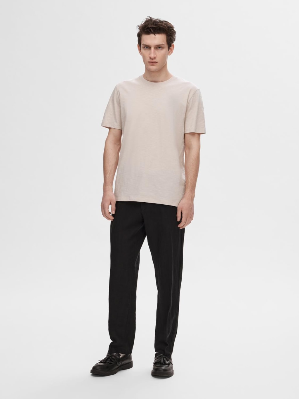 SLHASPEN SLUB SS O-NECK TEE