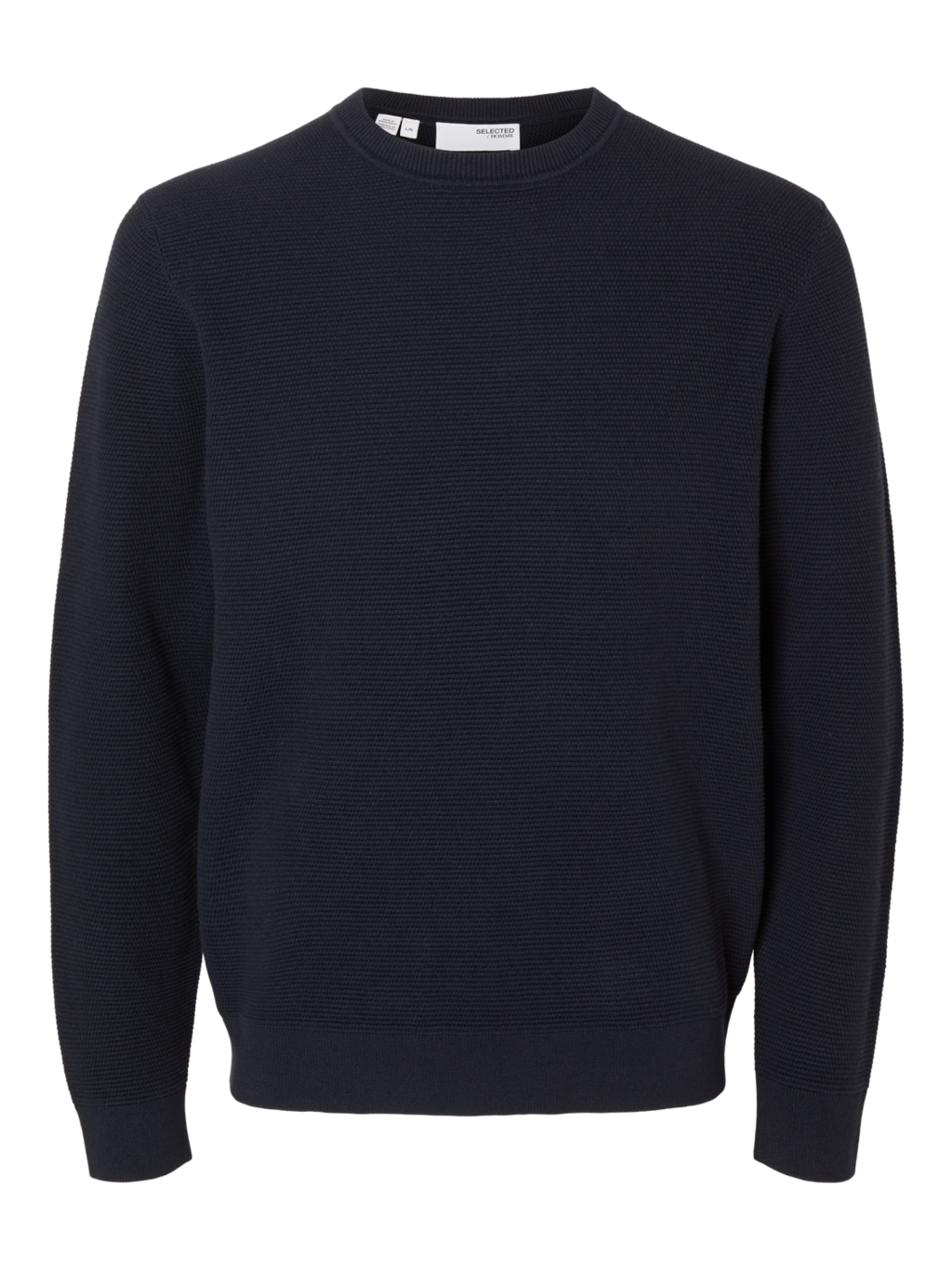 SLHROSS LS KNIT STRUCTURE CREW NECK