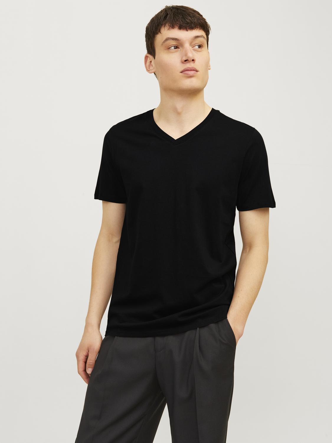 T-shirts - Jacbasic V-Neck Tee Ss 2 Pack Noos -  - Hr Ravn