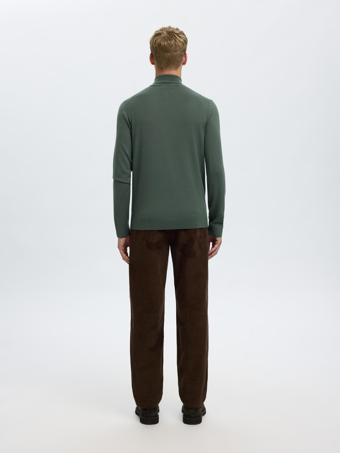 STRIK - Slhtray Ls Knit Merino Half Zip Noos -  - Hr Ravn