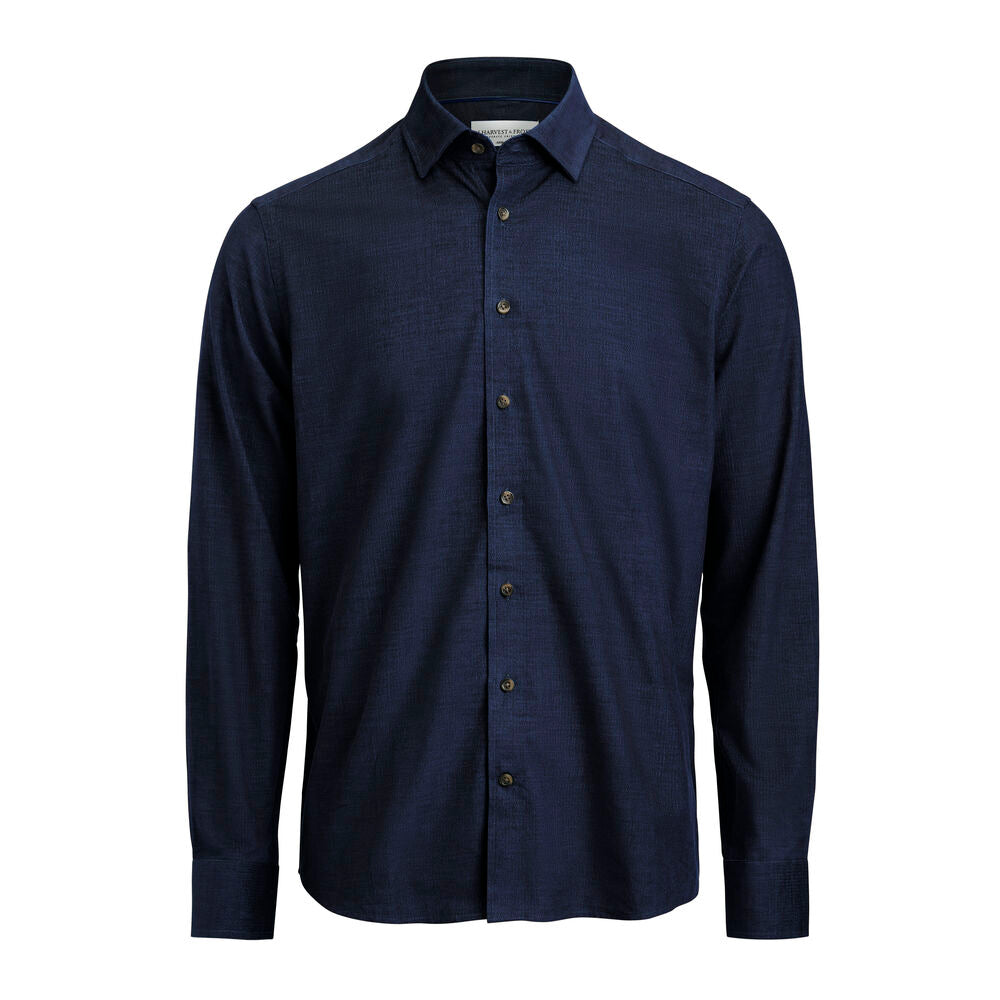 LANGE SKJORTER - Indigo Bow 134 Fløjls skjorte Tailored Fit herre -  - Hr Ravn