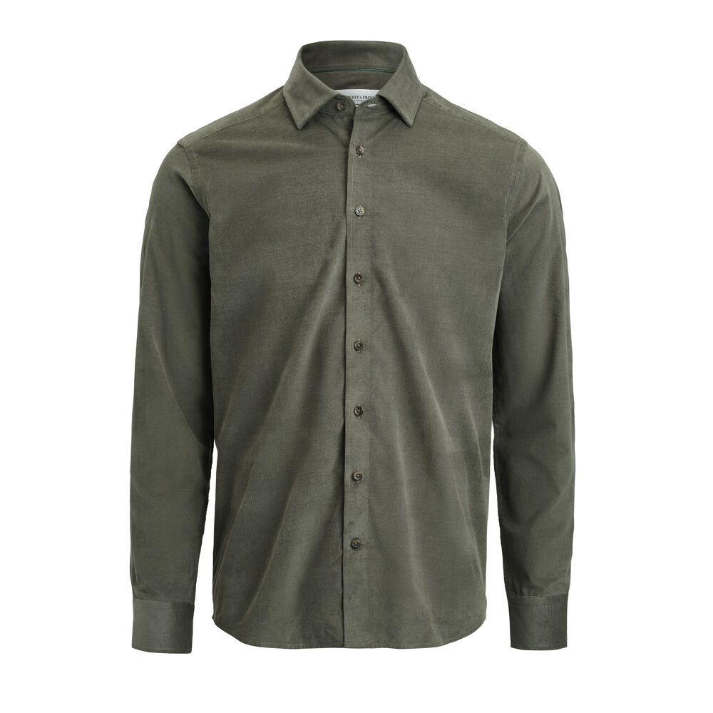 LANGE SKJORTER - Indigo Bow 134 Fløjls skjorte Tailored Fit herre -  - Hr Ravn