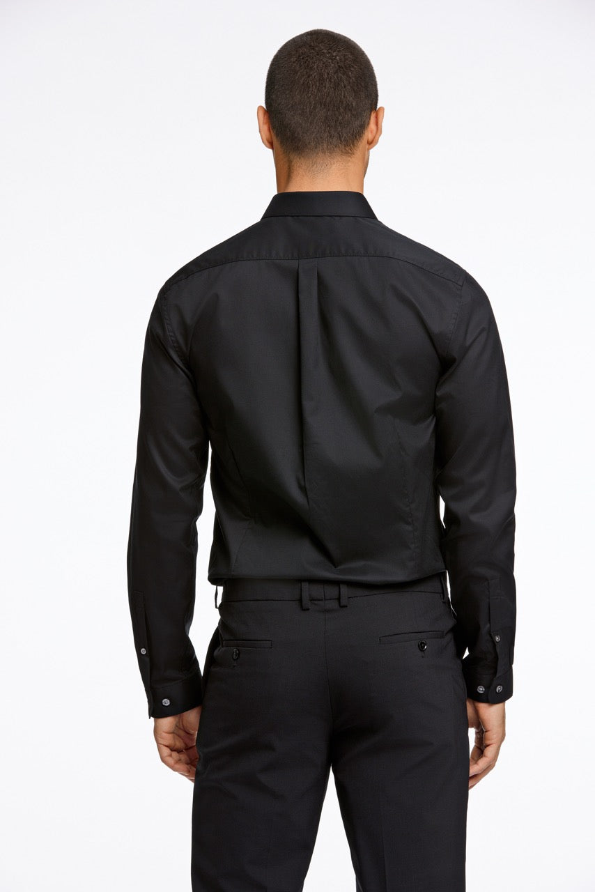 Plain twill stretch shirt L/S