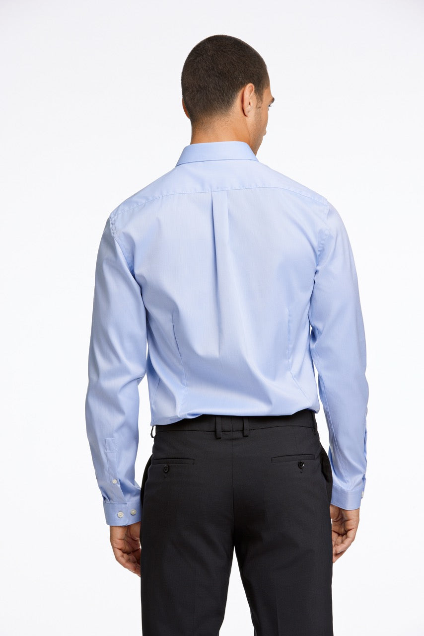 Plain twill stretch shirt L/S