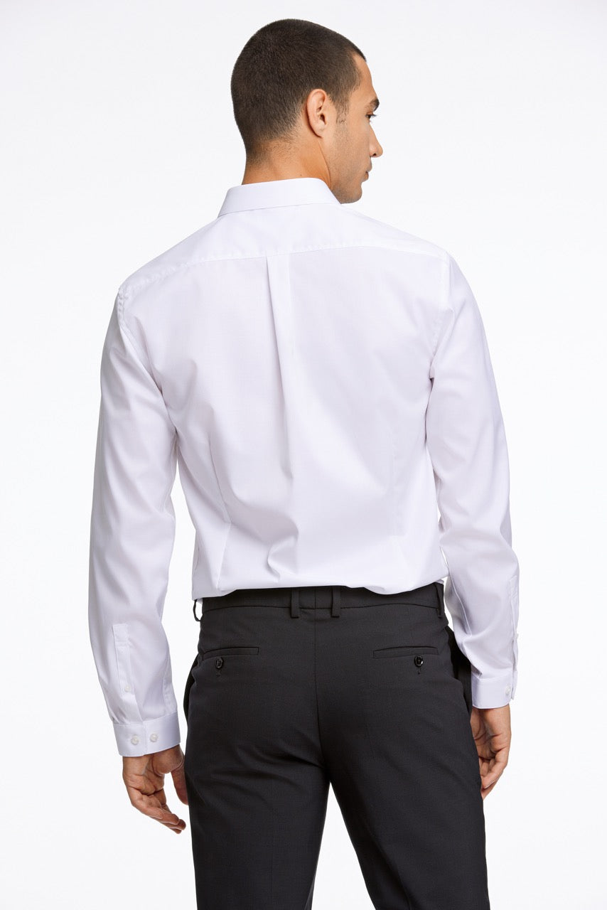 Plain twill stretch shirt L/S