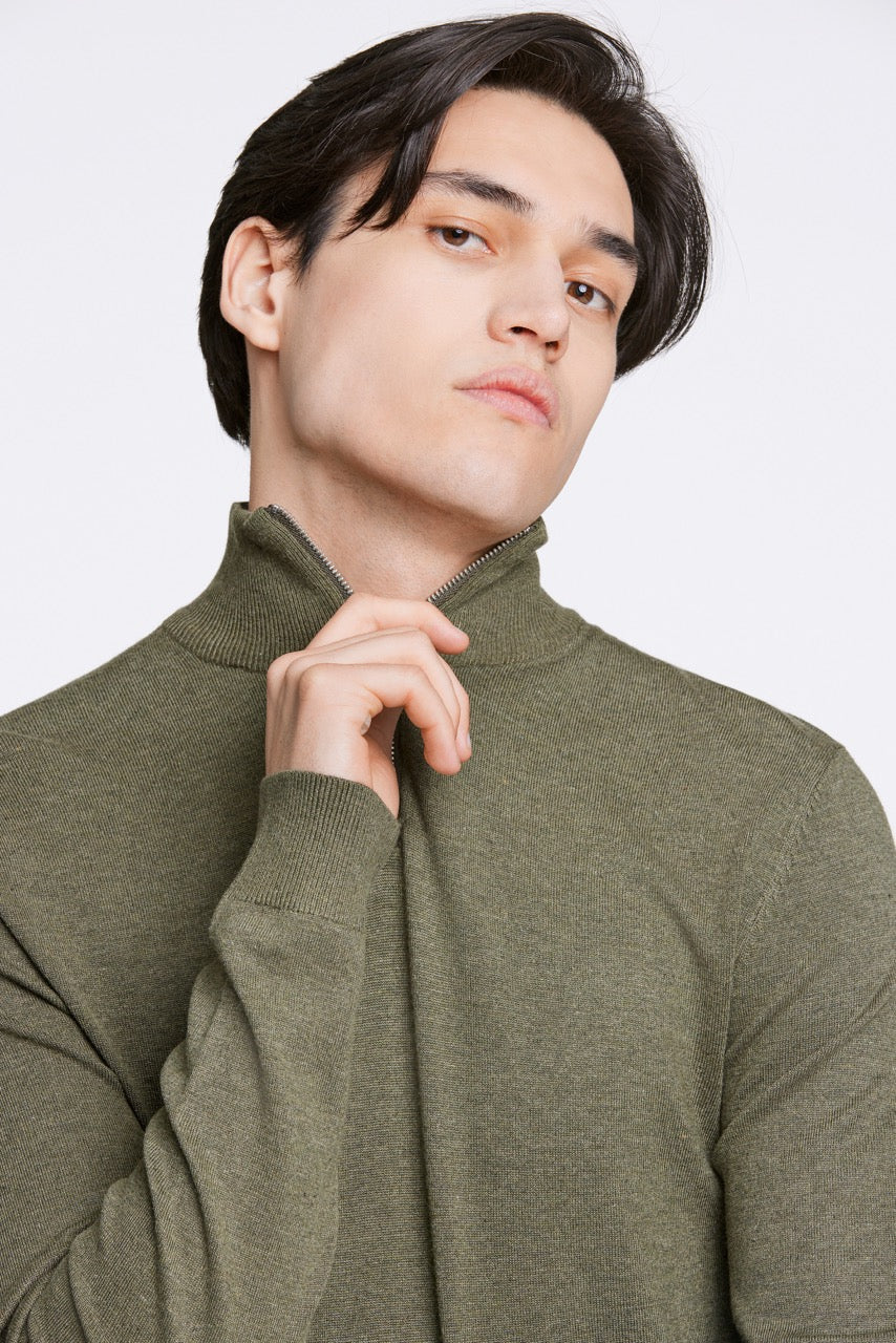 STRIK - Ecovero half zip L/S knit -  - Hr Ravn