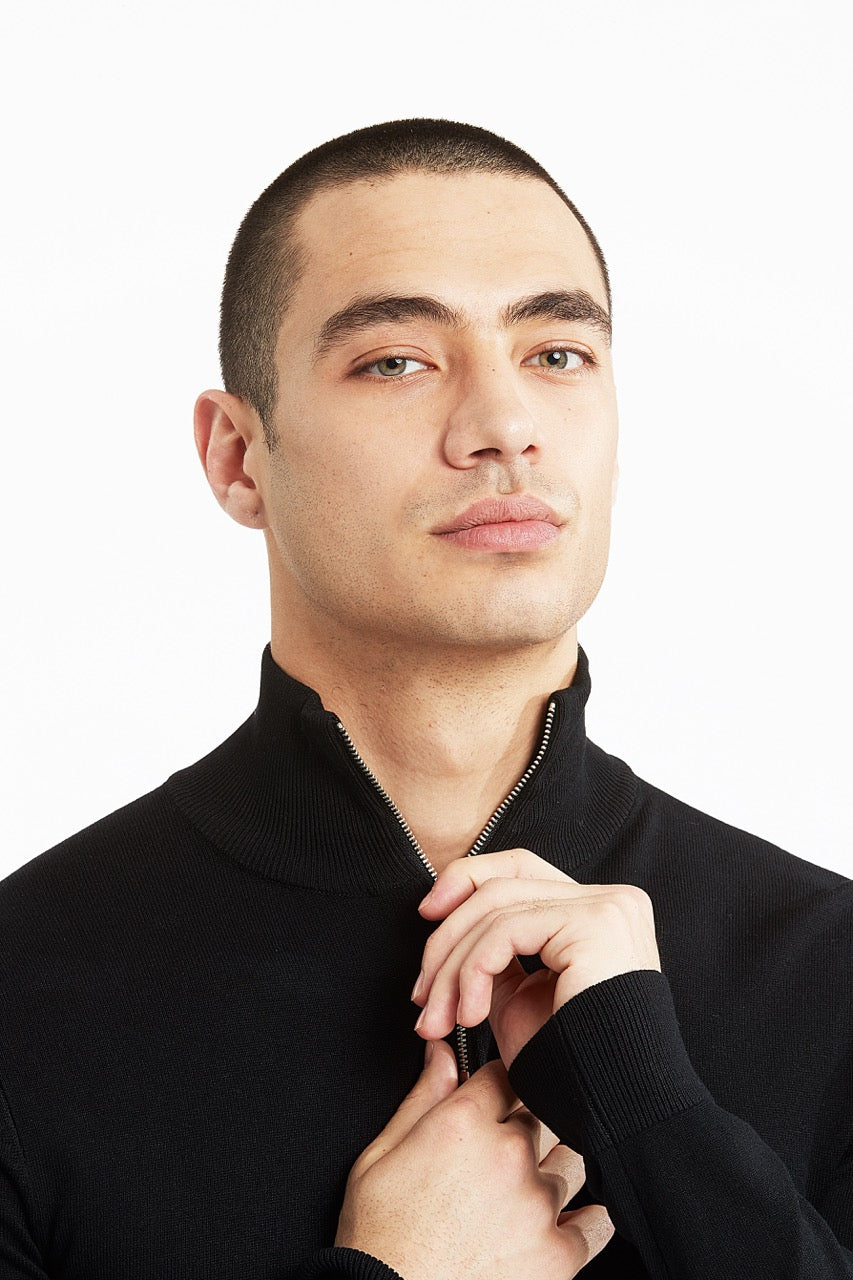 STRIK - Ecovero half zip L/S knit -  - Hr Ravn
