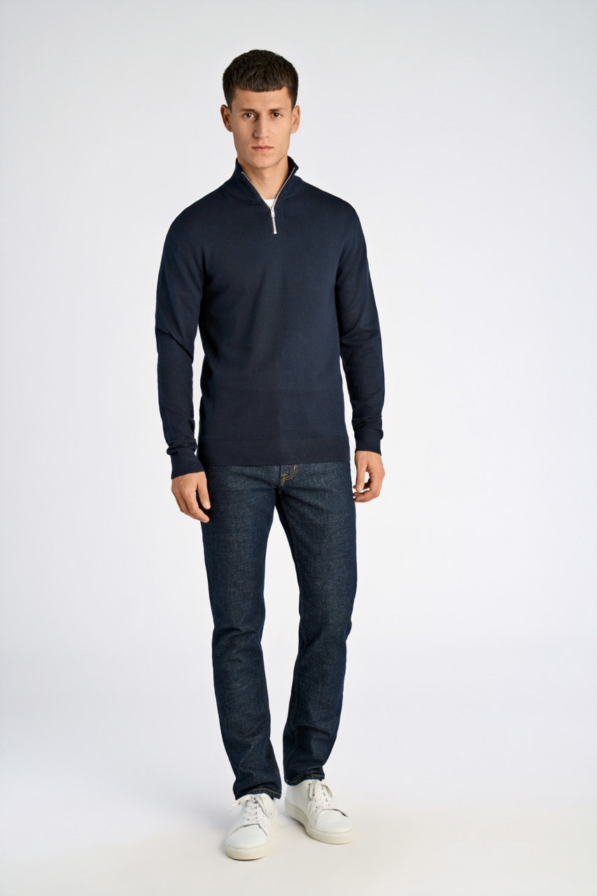 STRIK - Ecovero half zip L/S knit -  - Hr Ravn