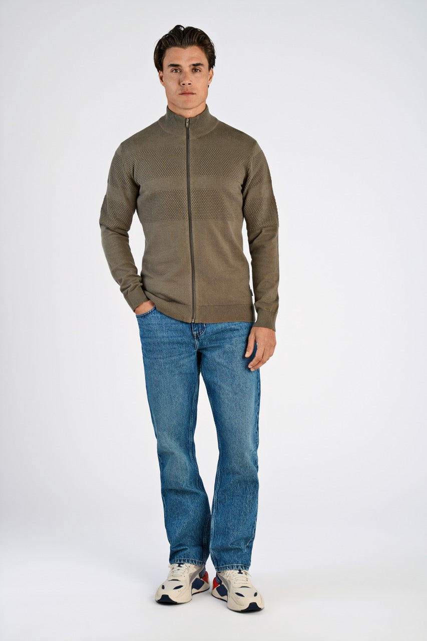 STRIK - Zip through purl cardigan -  - Hr Ravn