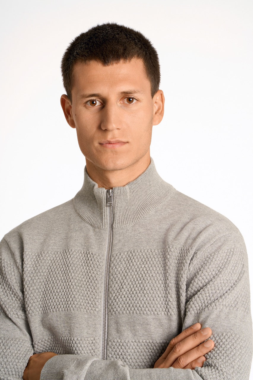 STRIK - Zip through purl cardigan -  - Hr Ravn