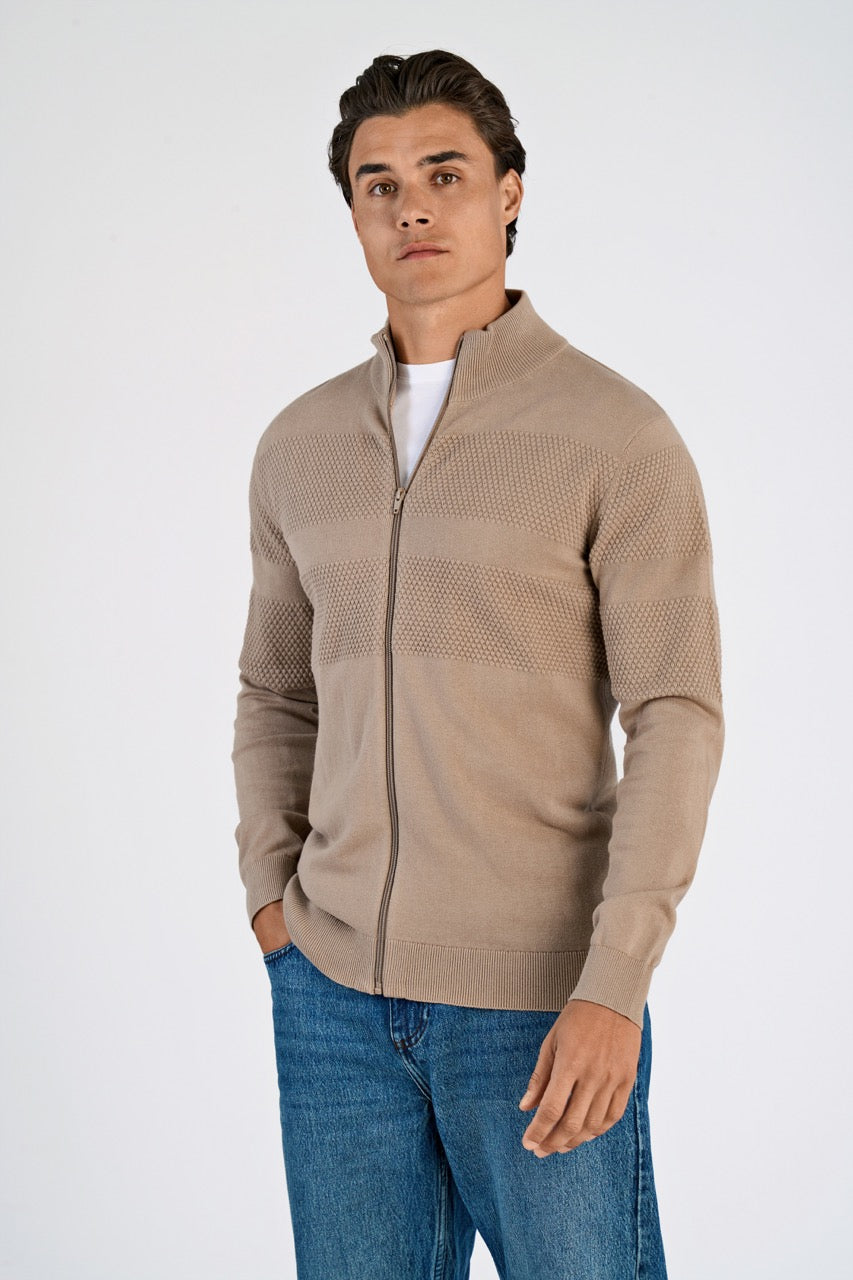 STRIK - Zip through purl cardigan -  - Hr Ravn
