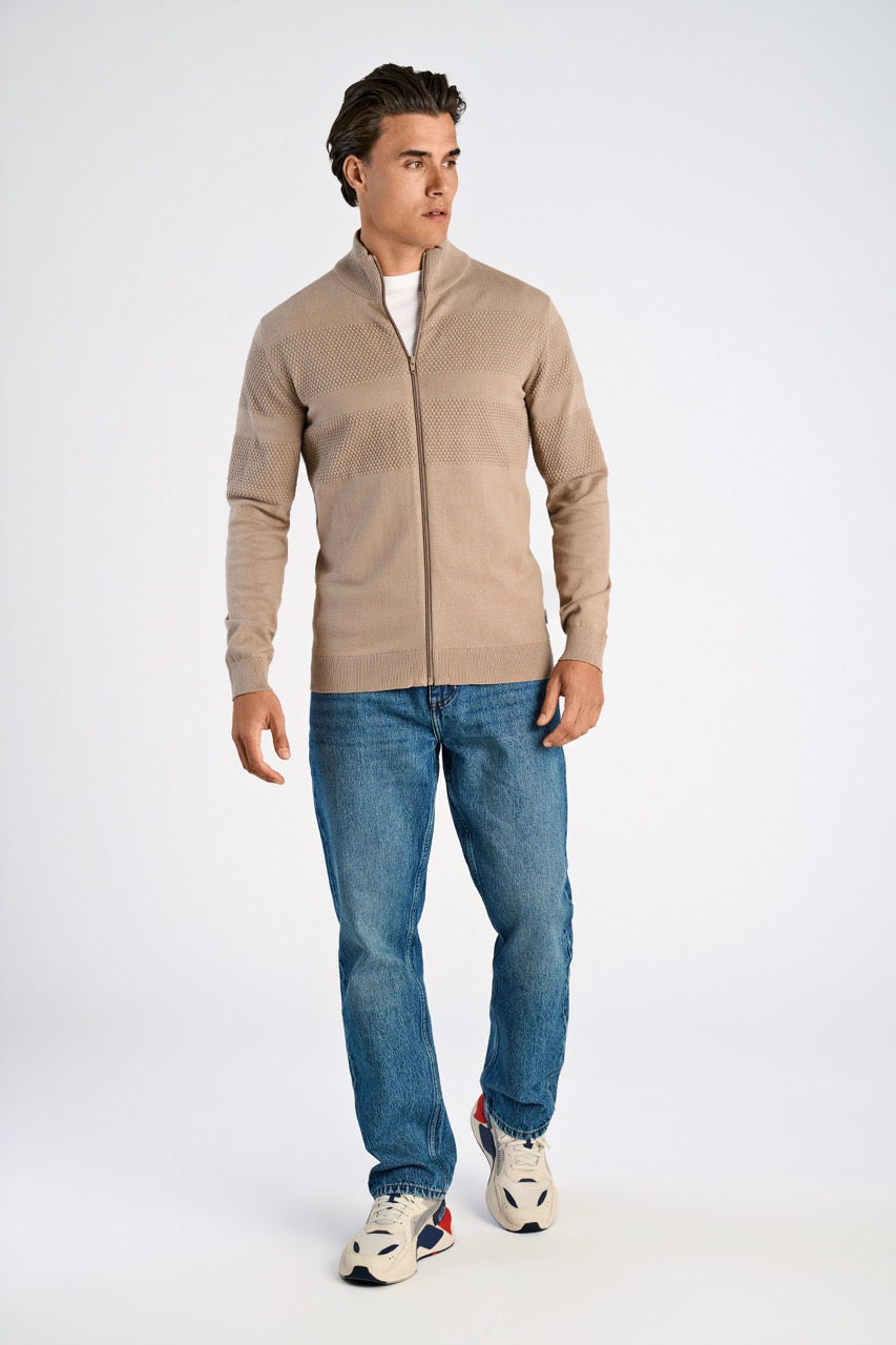 STRIK - Zip through purl cardigan -  - Hr Ravn