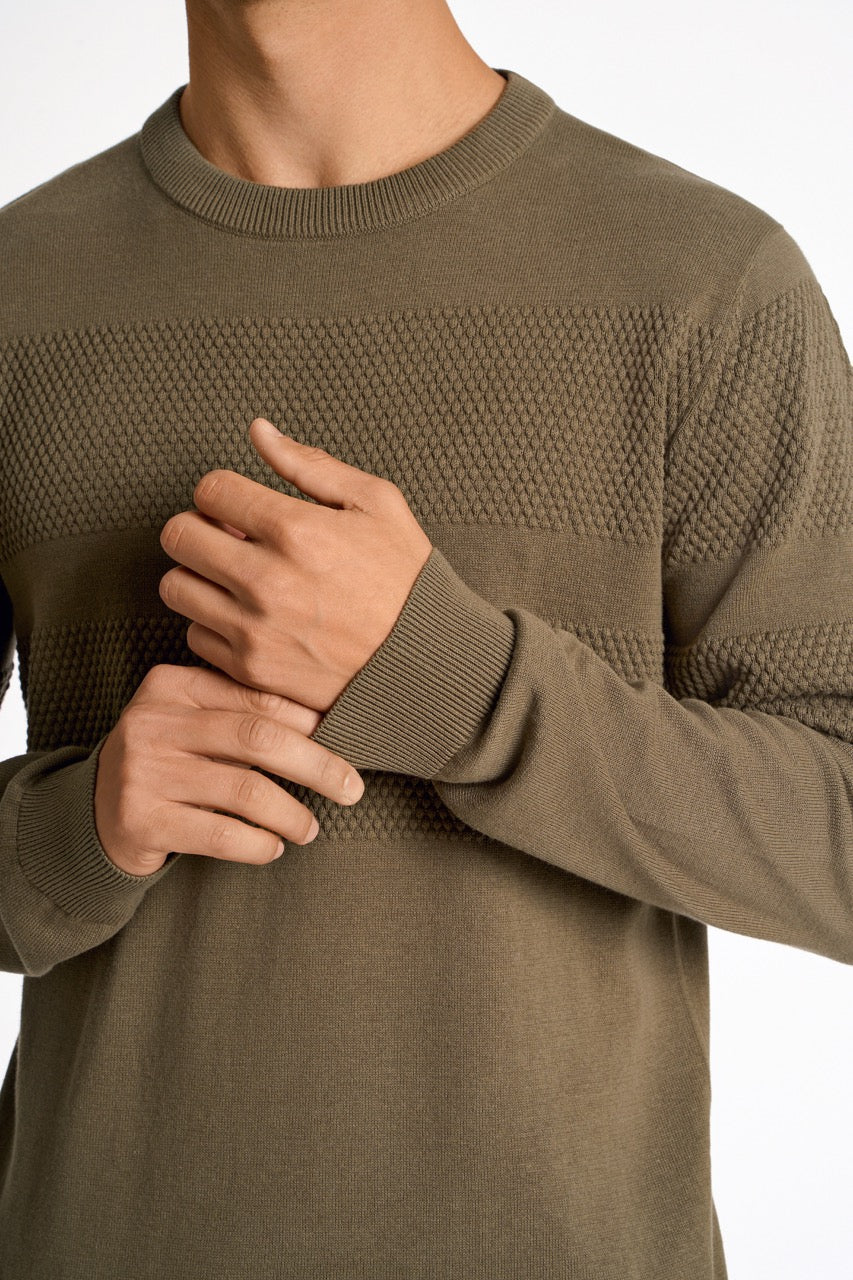 STRIK - Purl knit o-neck jumper -  - Hr Ravn