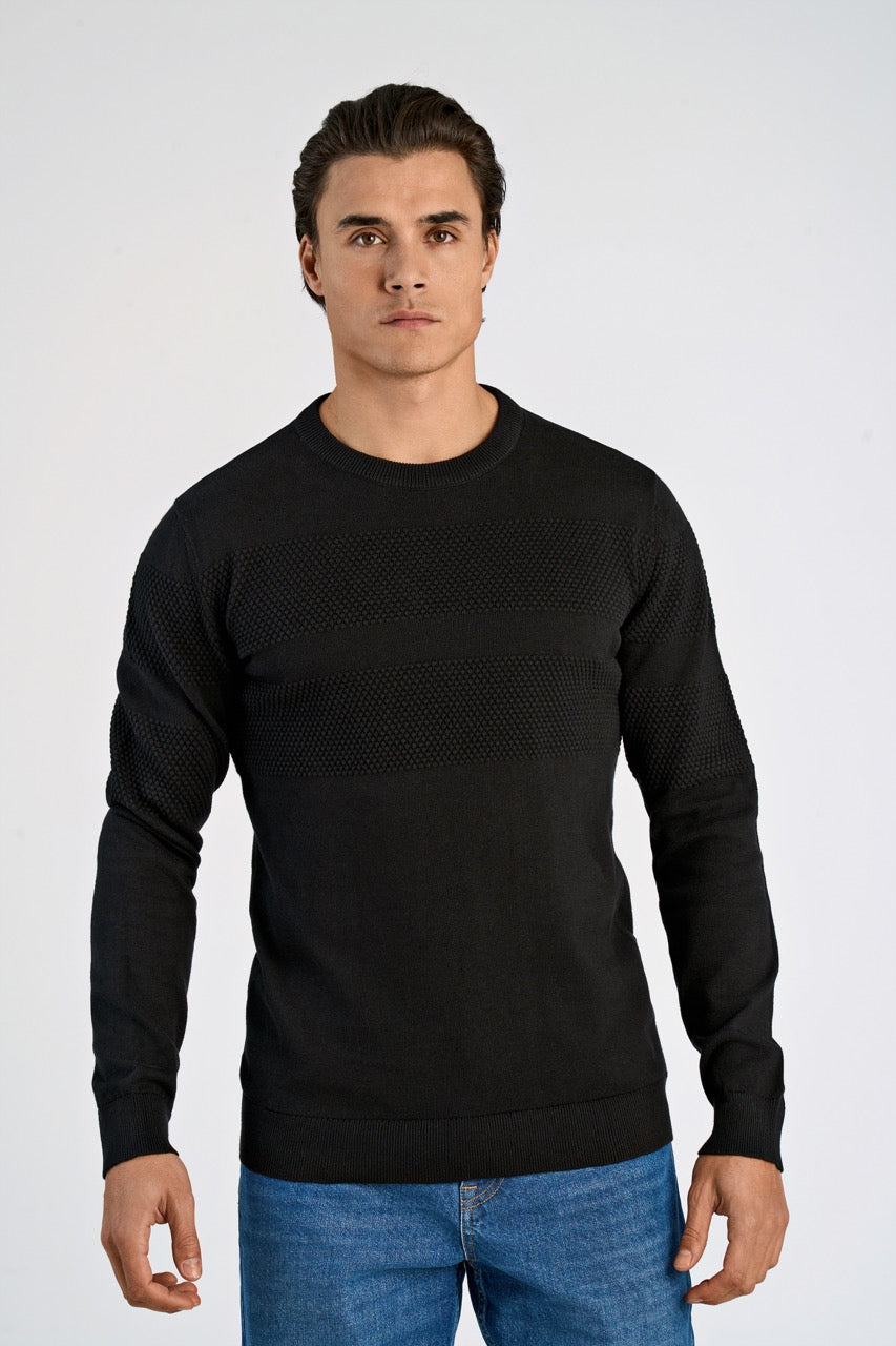 STRIK - Purl knit o-neck jumper -  - Hr Ravn