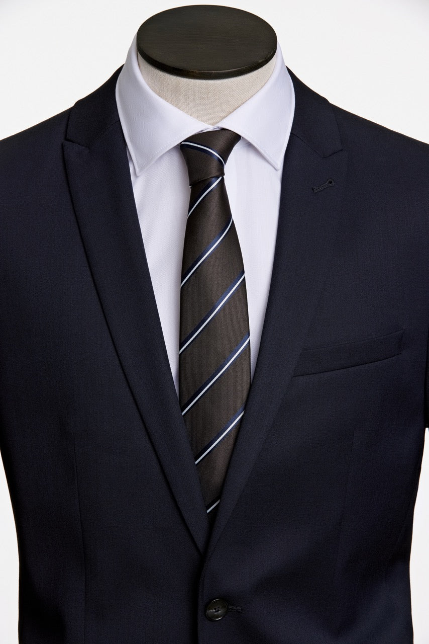 SLIPS - Polyester tie with stripe 7 cm -  - Hr Ravn