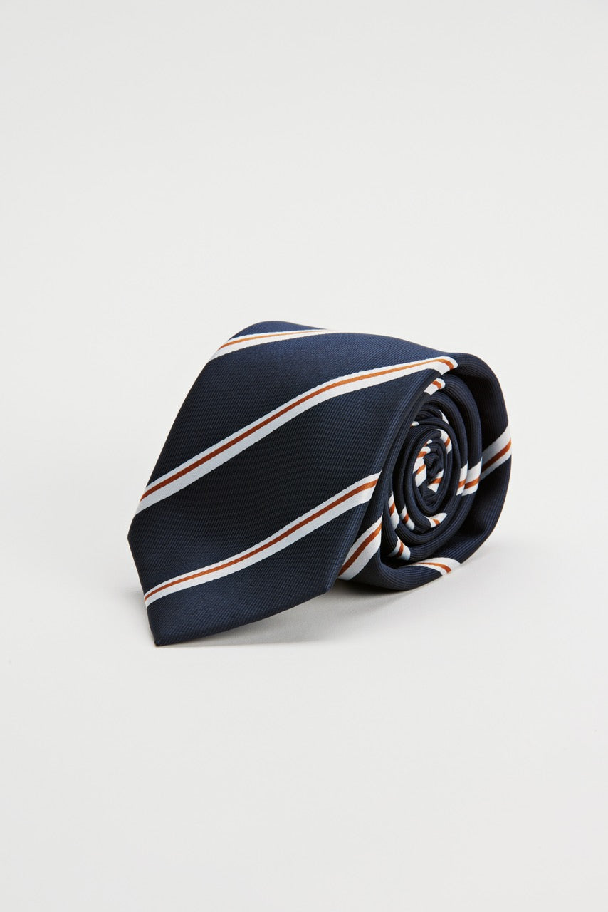 SLIPS - Polyester tie with stripe 7 cm -  - Hr Ravn