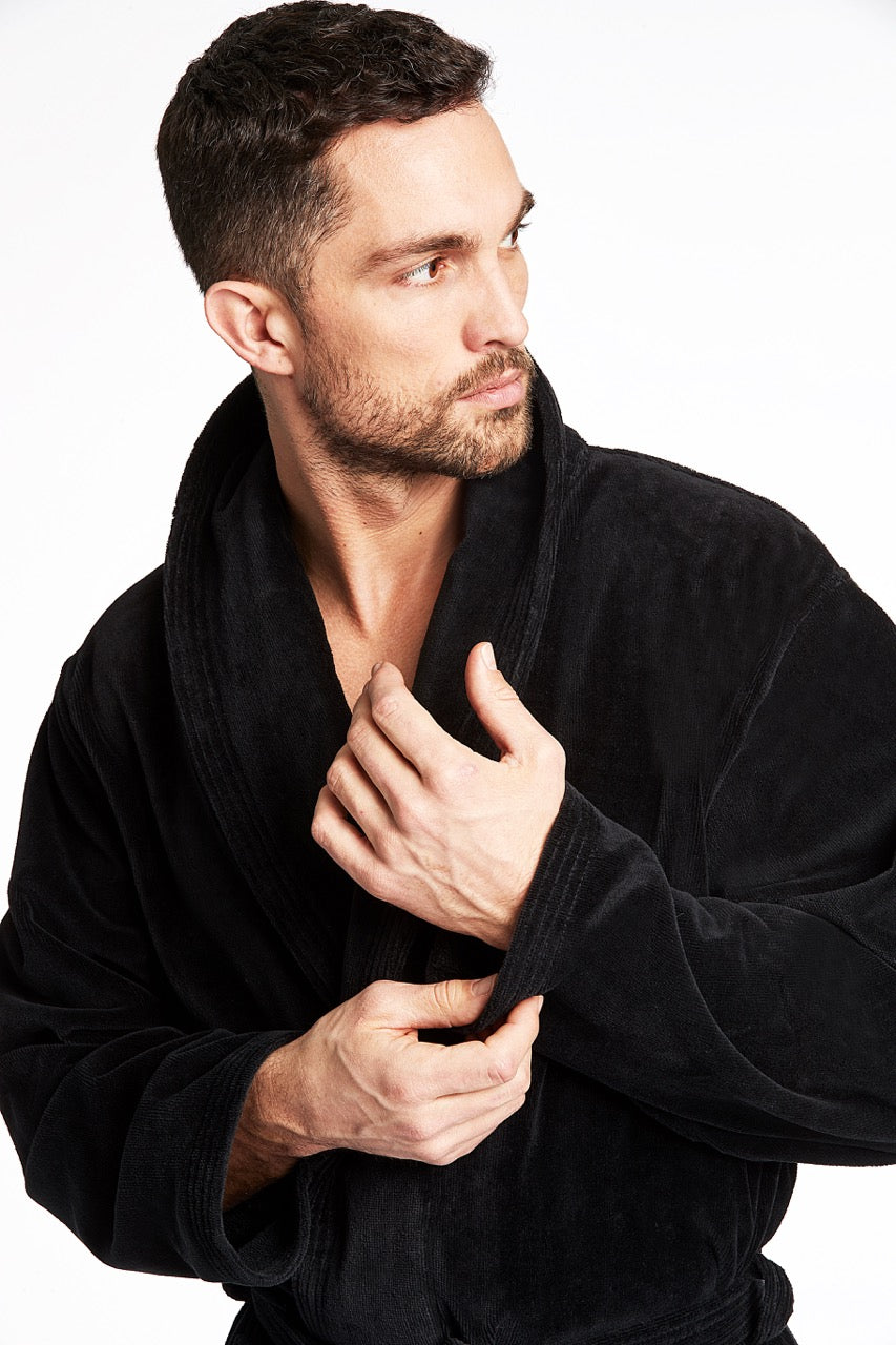 BADEKÅBE - Cotton velour bathrobe -  - Hr Ravn