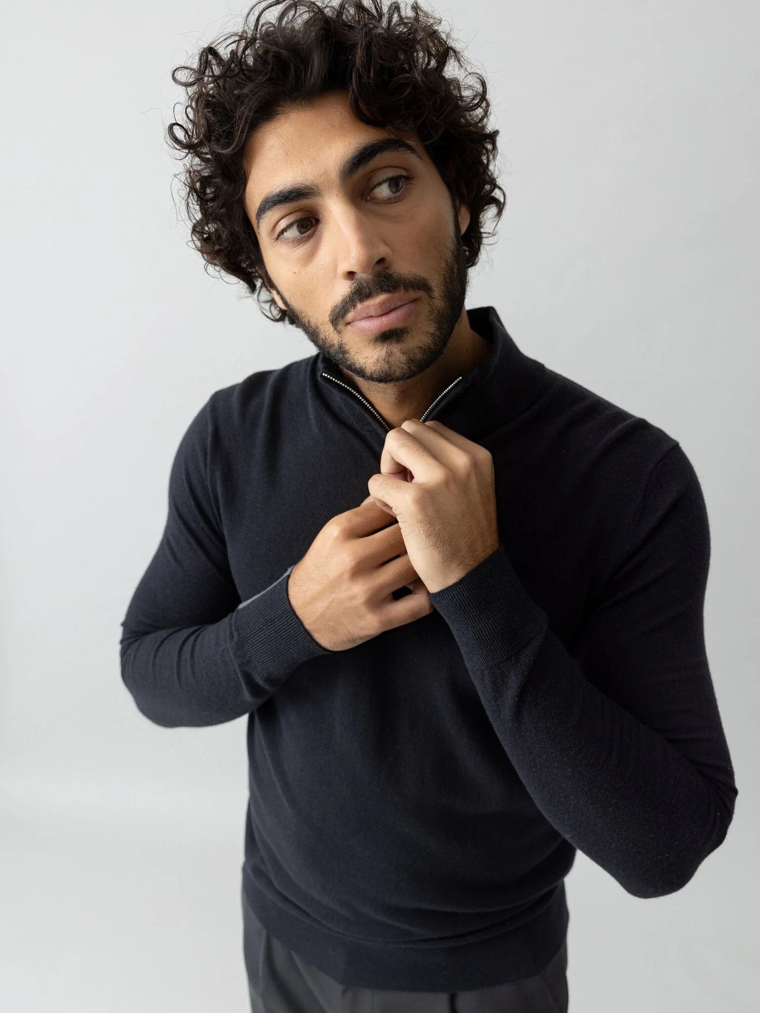 STRIK - MMGAdam Soft Zip Turtle Neck Knit -  - Hr Ravn