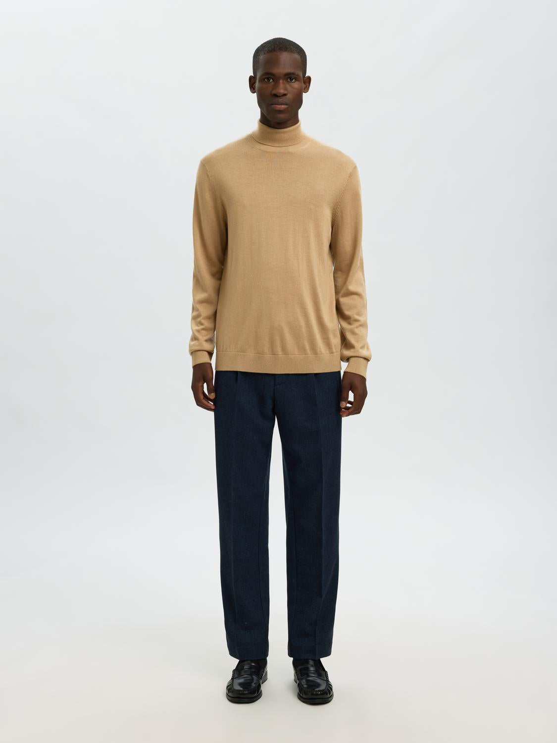 STRIK - Slhtray Ls Knit Merino Roll Neck Noos -  - Hr Ravn