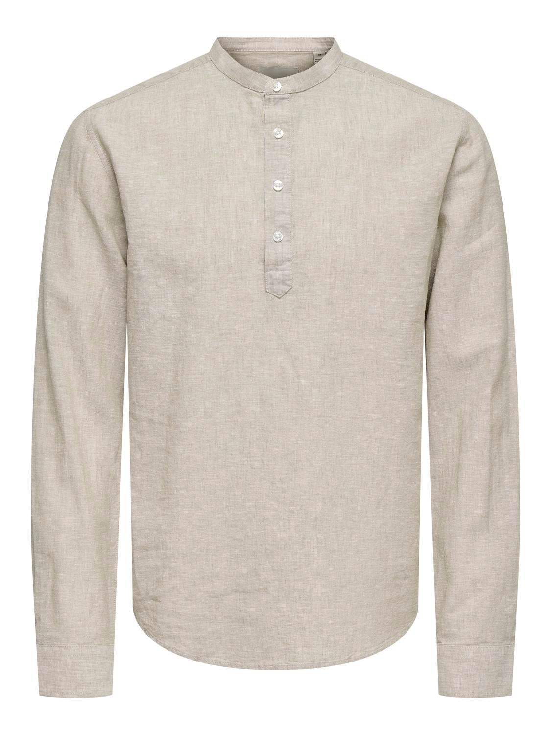 LANGE SKJORTER - Onscaiden Life Ls Halfpl Linenblend Noos -  - Hr Ravn