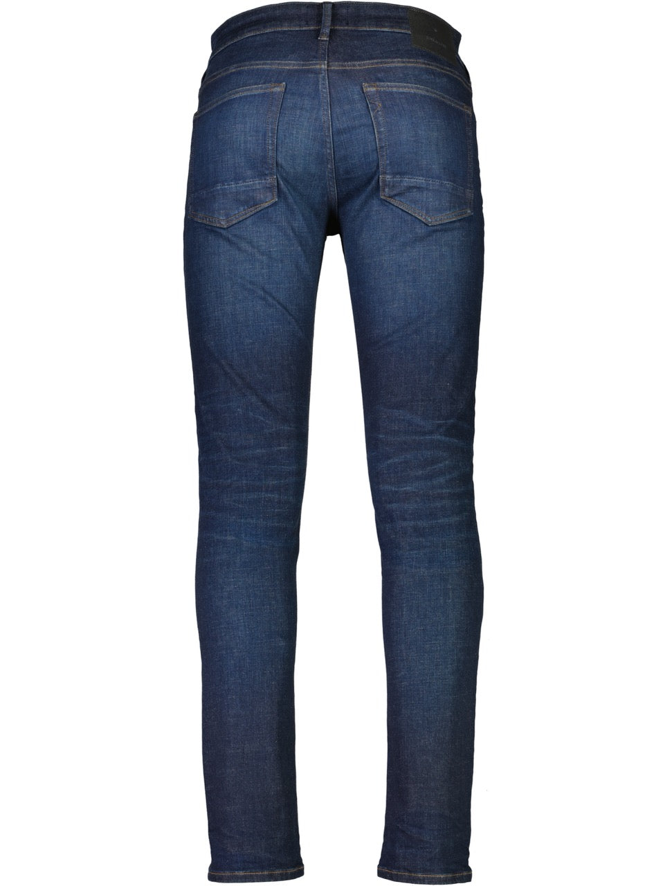 Dark wash tapered jeans