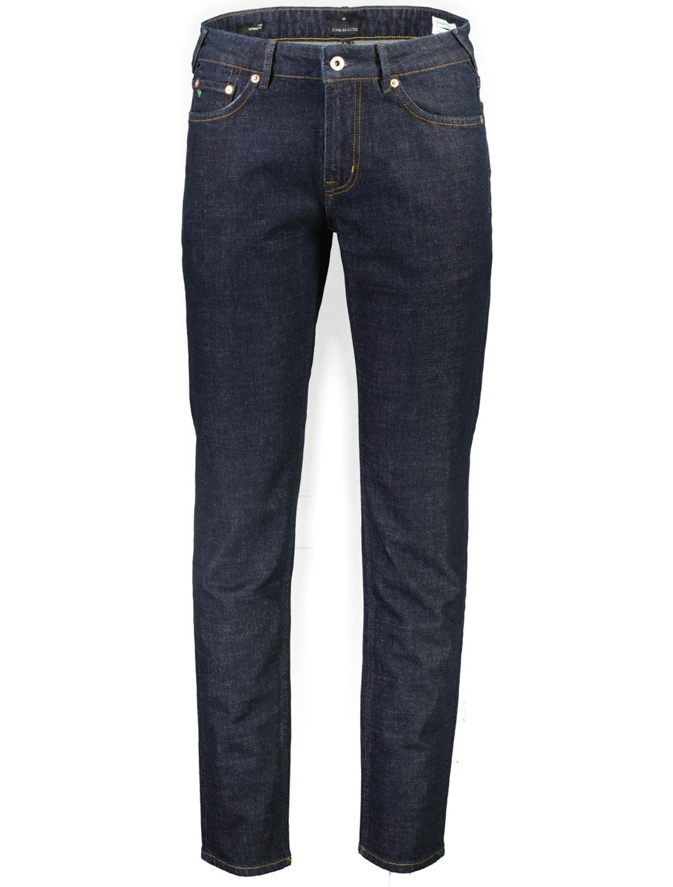 Washed indigo tapered jeans