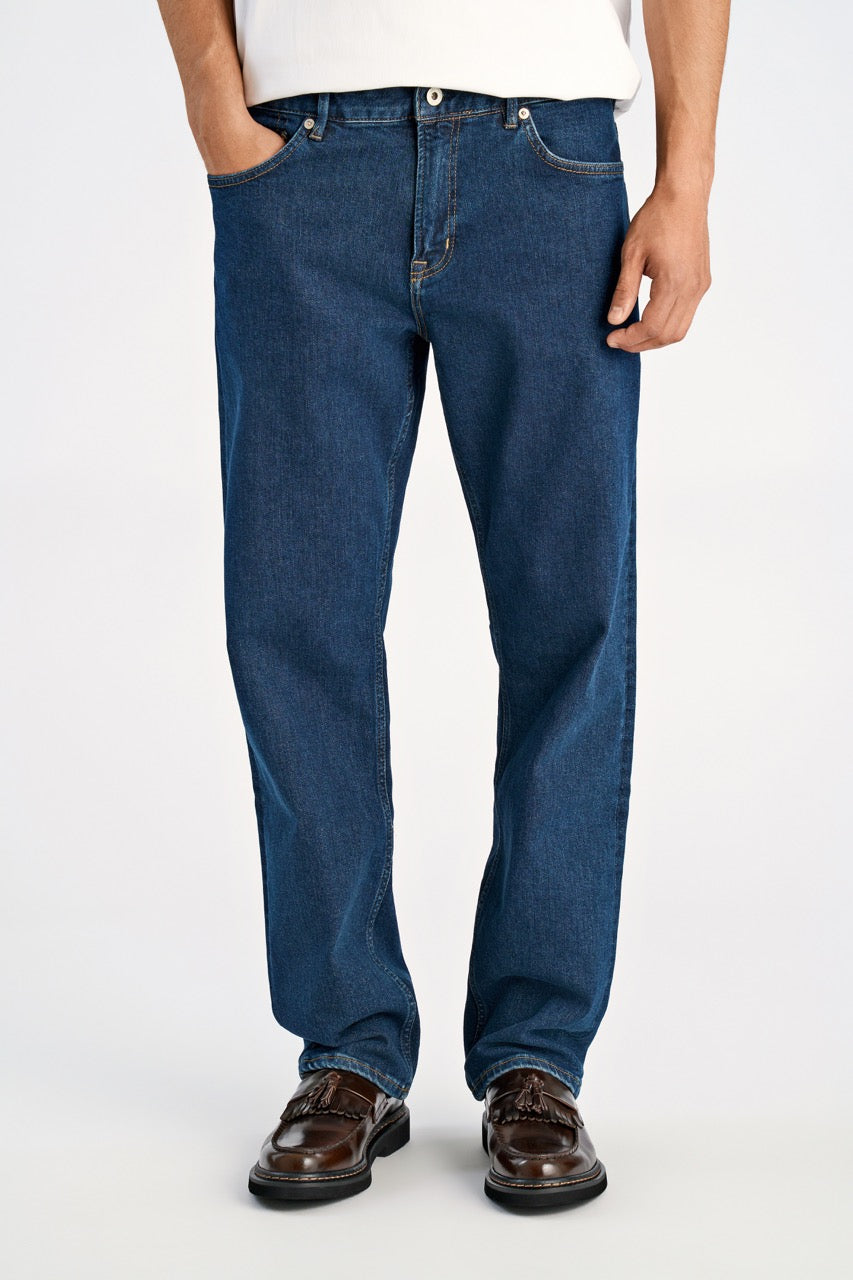 Mid wash loose fit jeans