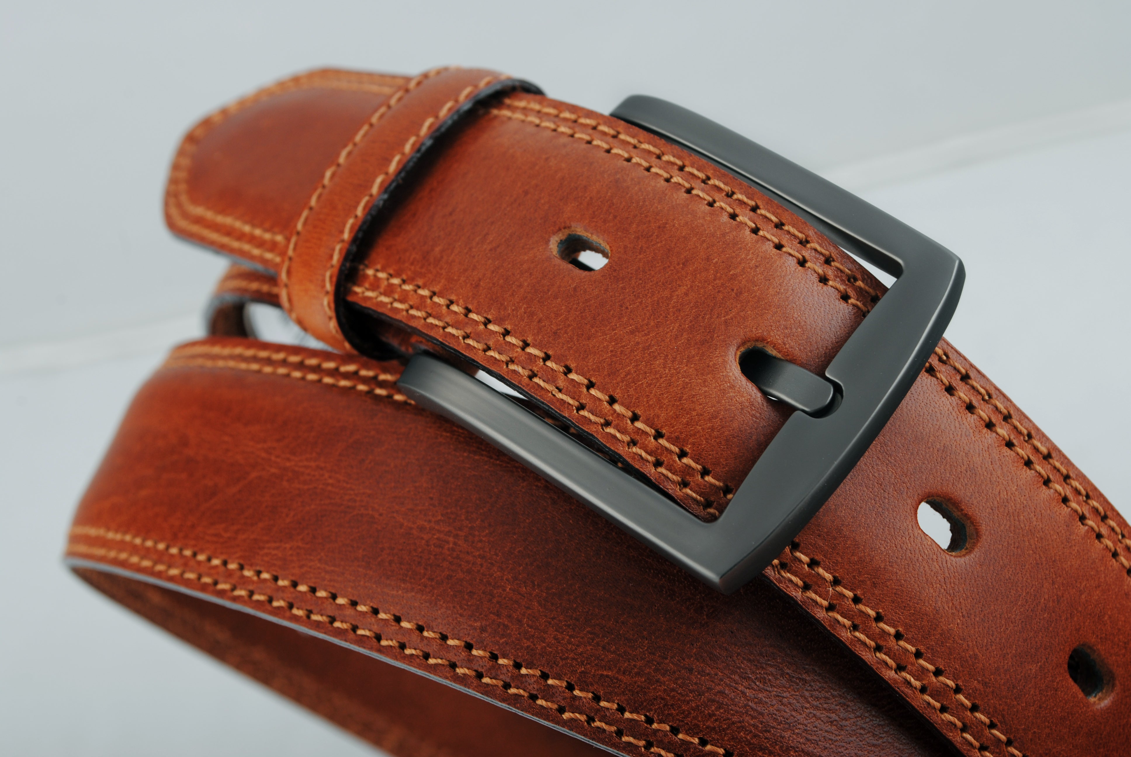 LEATHER BELT, COGNAC