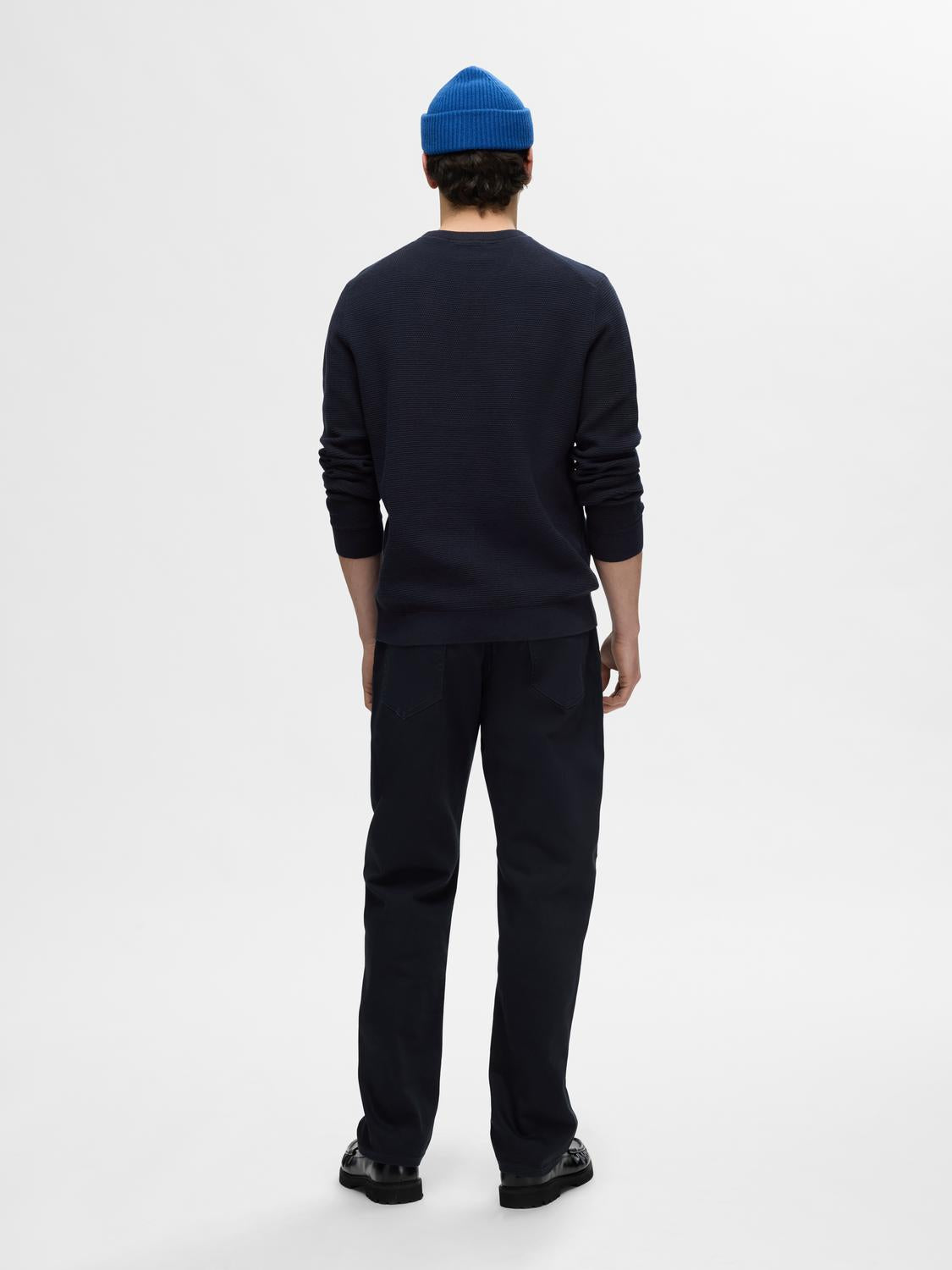 Pullovers - Slhross Ls Knit Structure Crew Neck Noos -  - Hr Ravn
