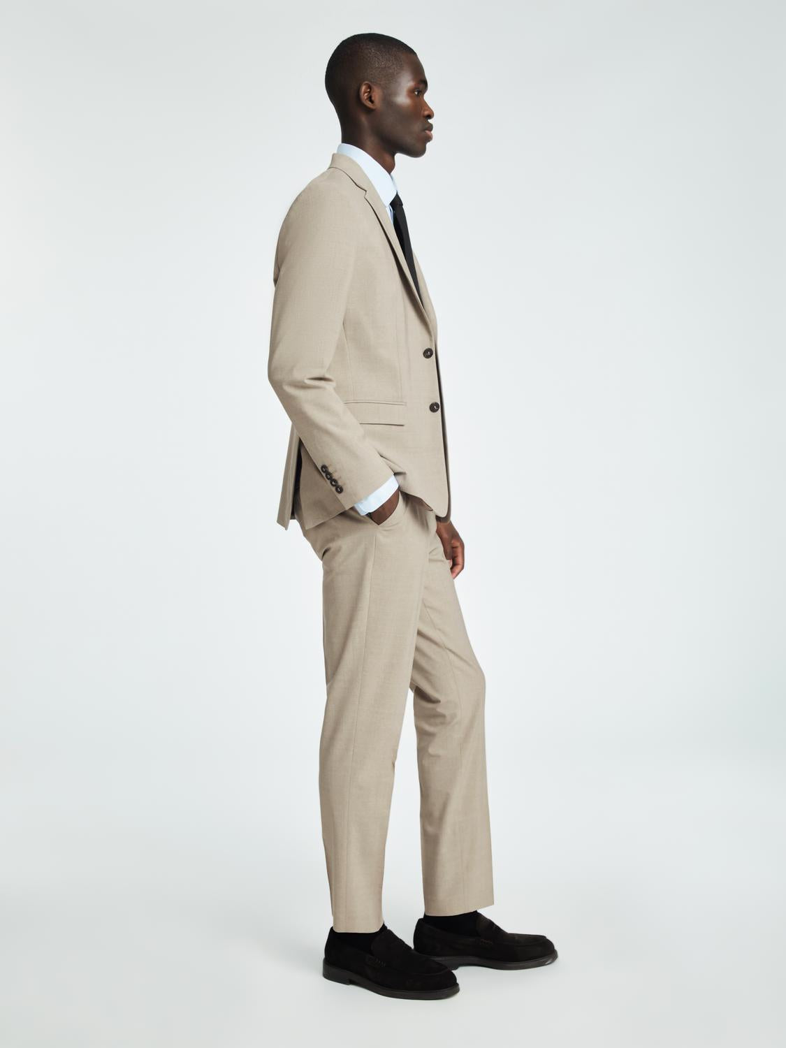 BUKSER - Slhslim-Theo Wool Blend Trs Flex Noos -  - Hr Ravn