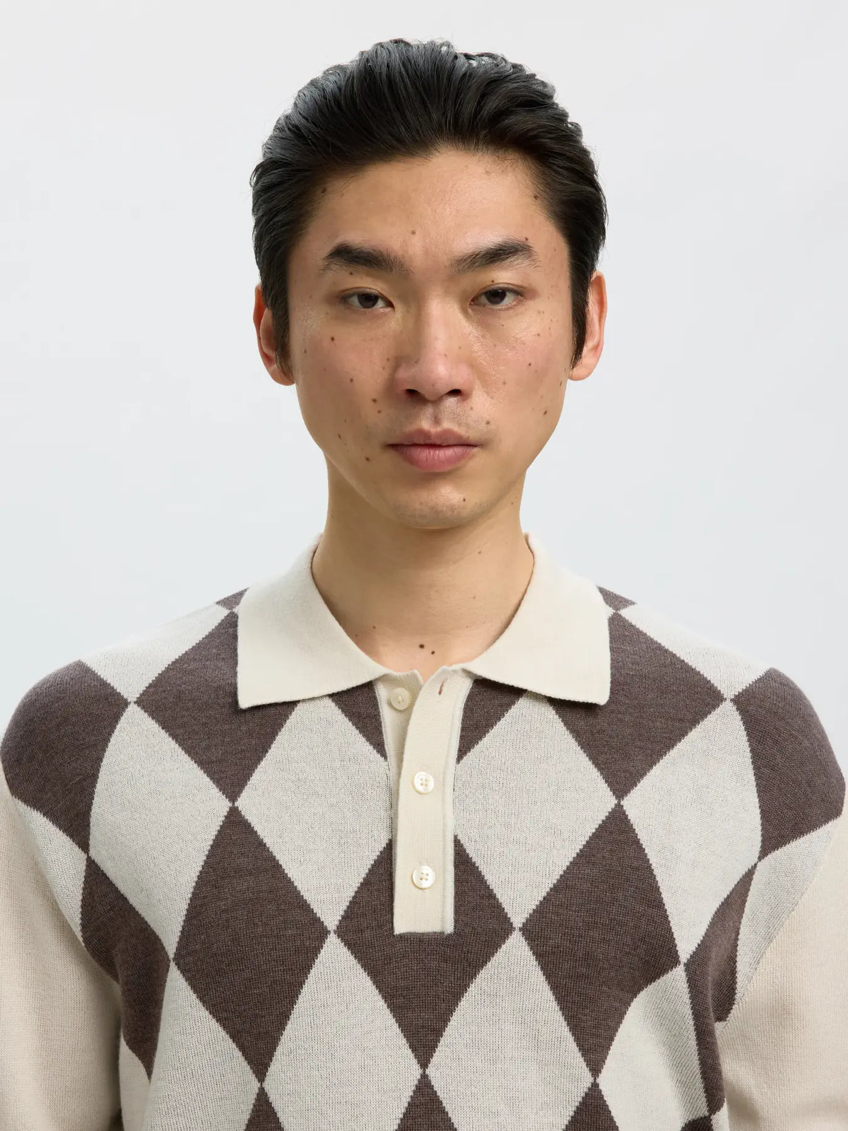 Slmtray LS Merino Argyle Polo