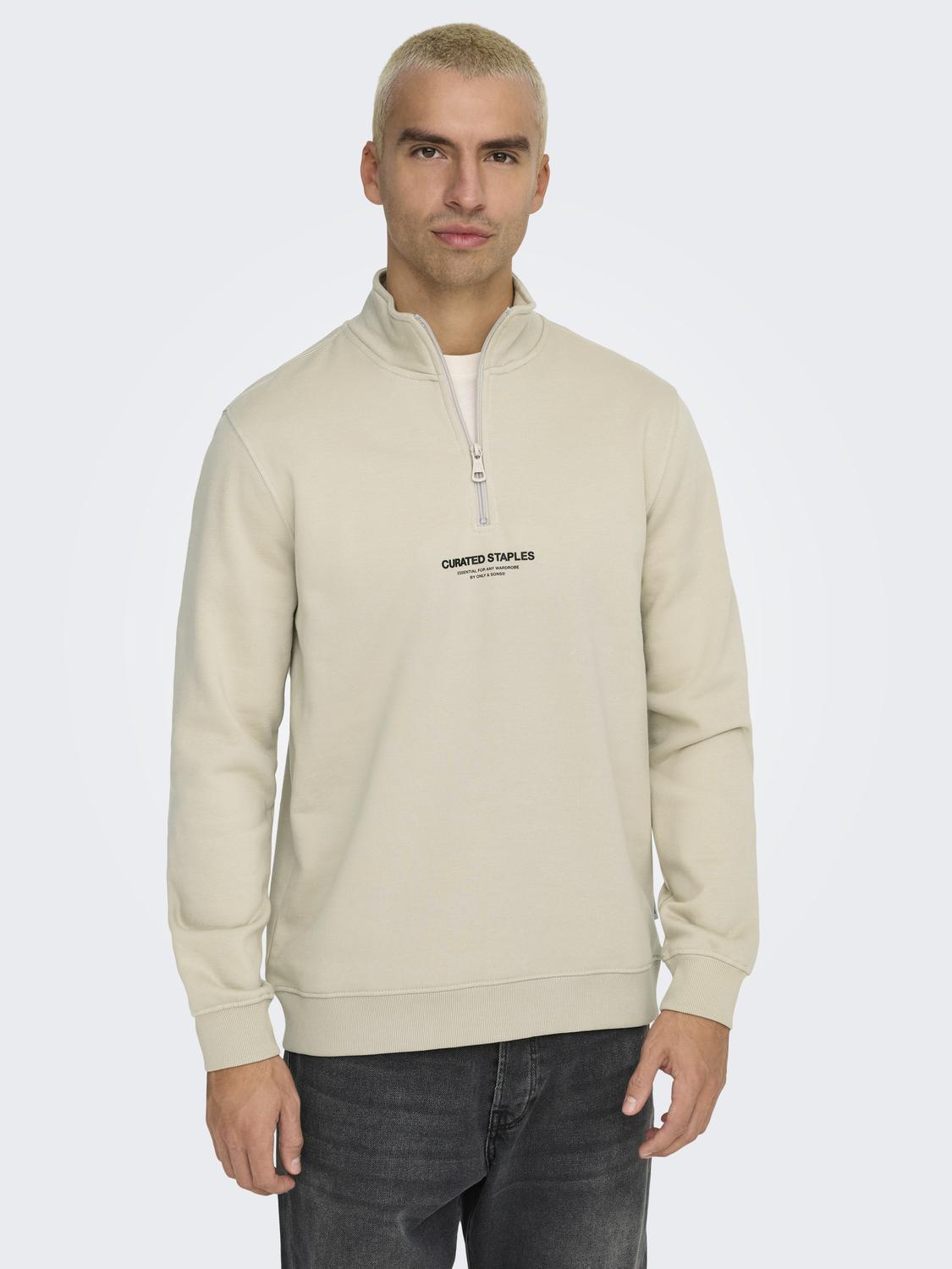 Onscurated Reg Half Zip Sweat Noos