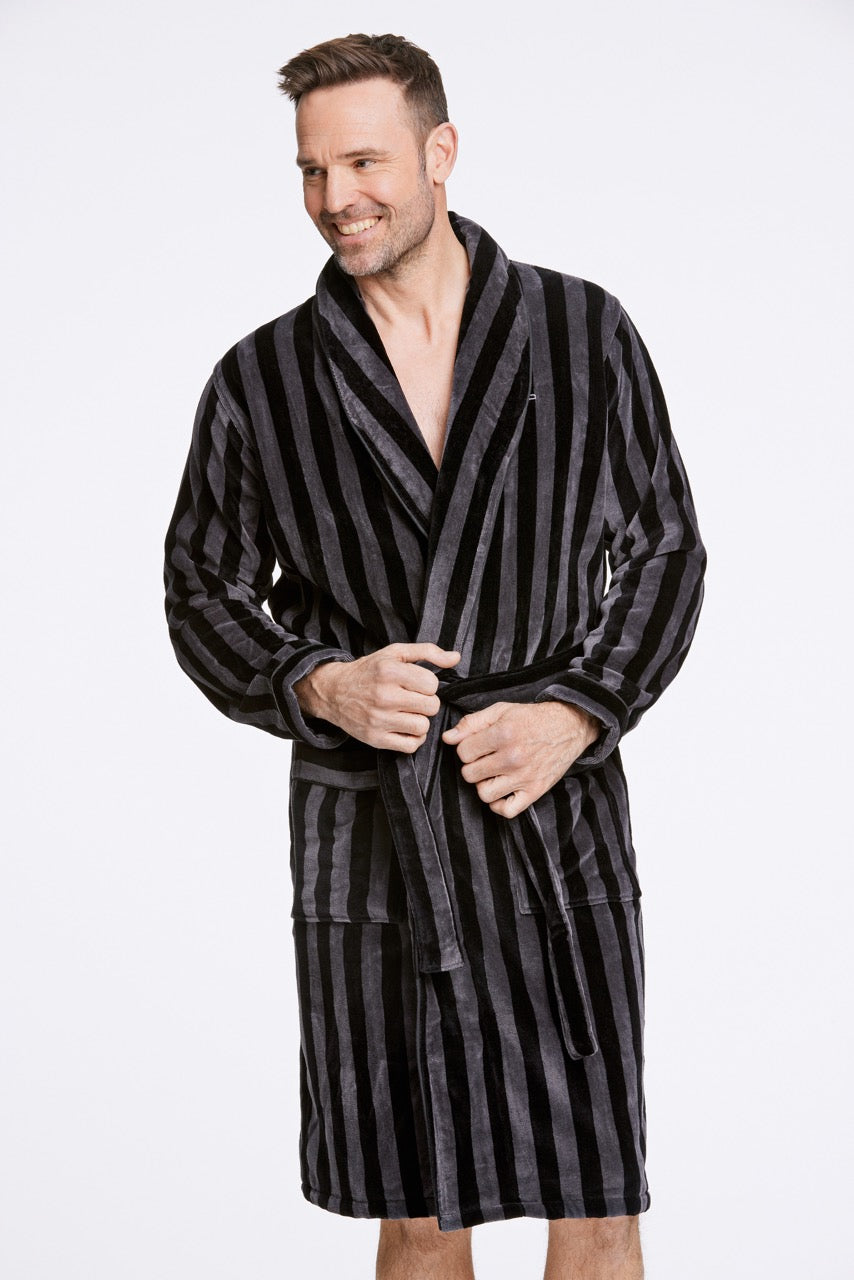 Striped bathrobe