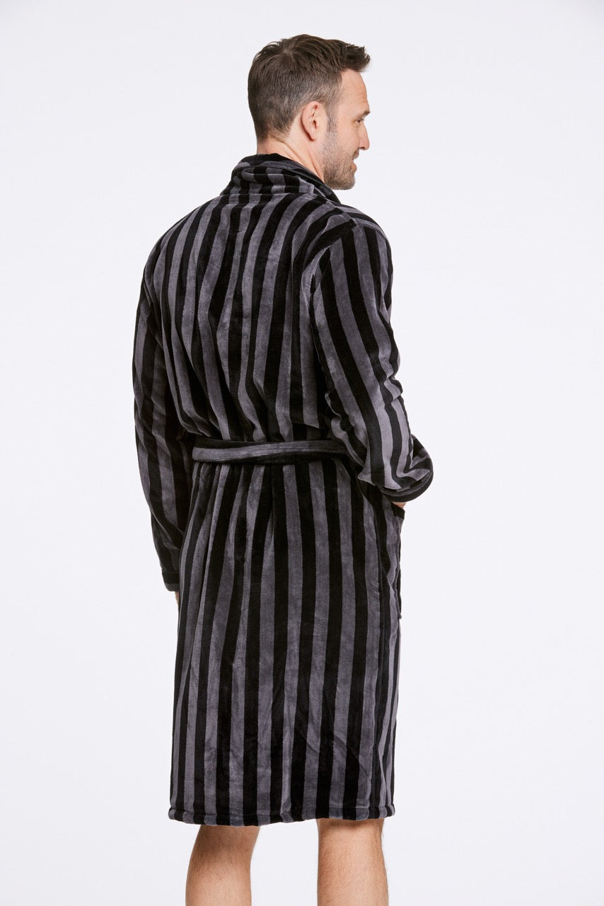 Striped bathrobe