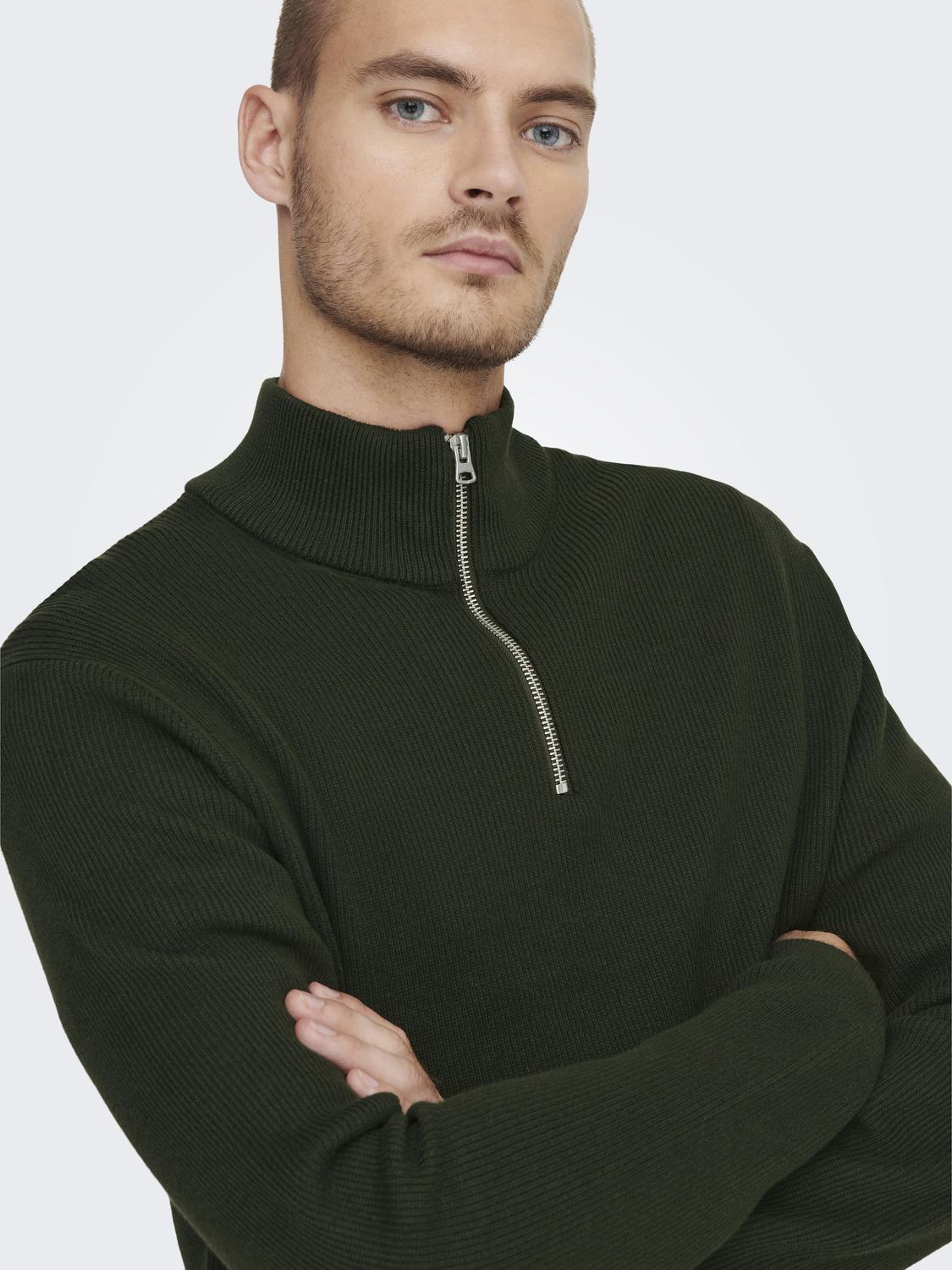 Onsphil Reg 12 Struc Half Zip Knit Noos