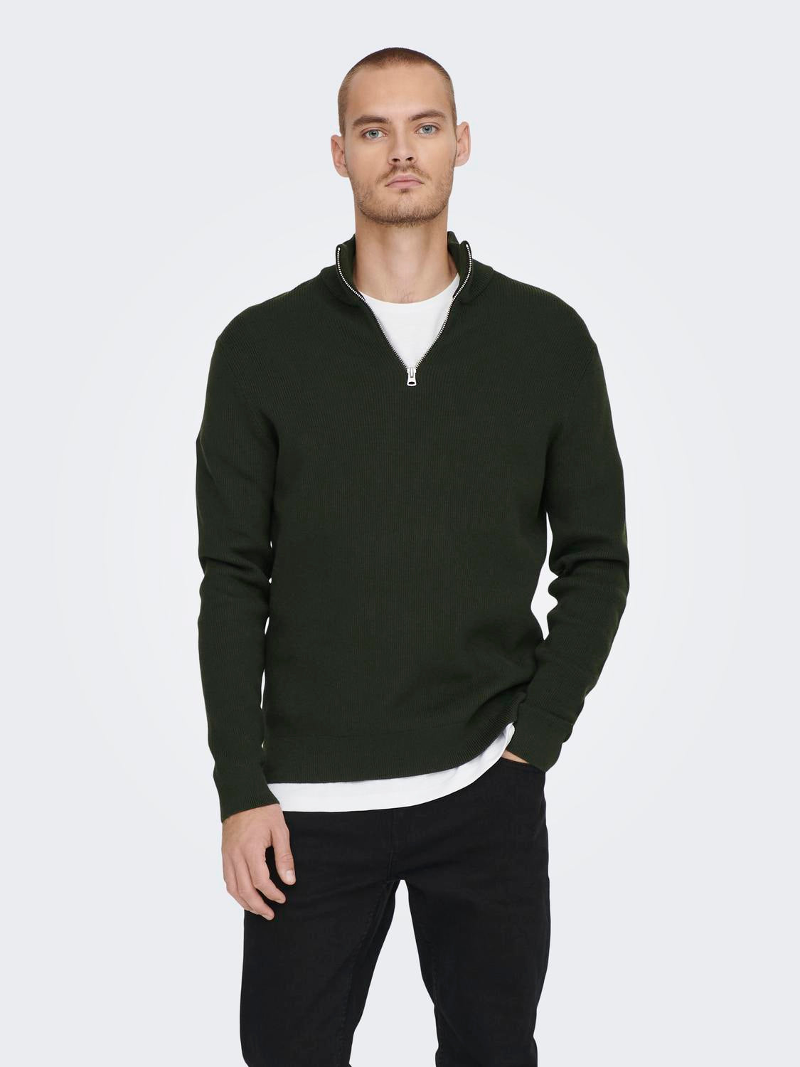 Onsphil Reg 12 Struc Half Zip Knit Noos