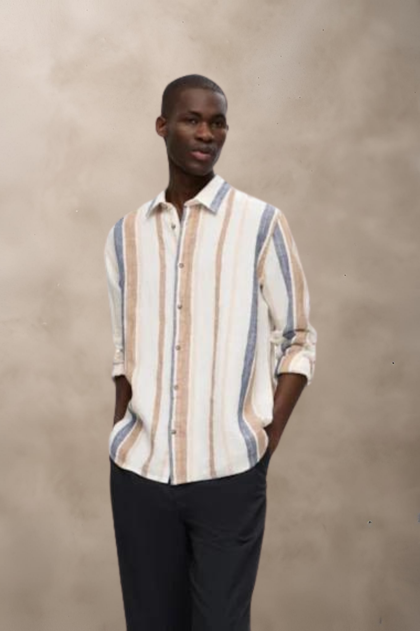 SLHRELAX-LINEN WIDE STRIPE - LANGE SKJORTER -  - Hr Ravn