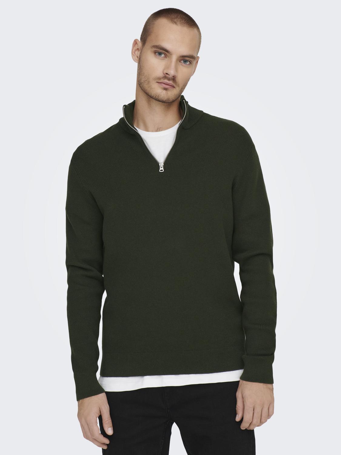 Onsphil Reg 12 Struc Half Zip Knit Noos
