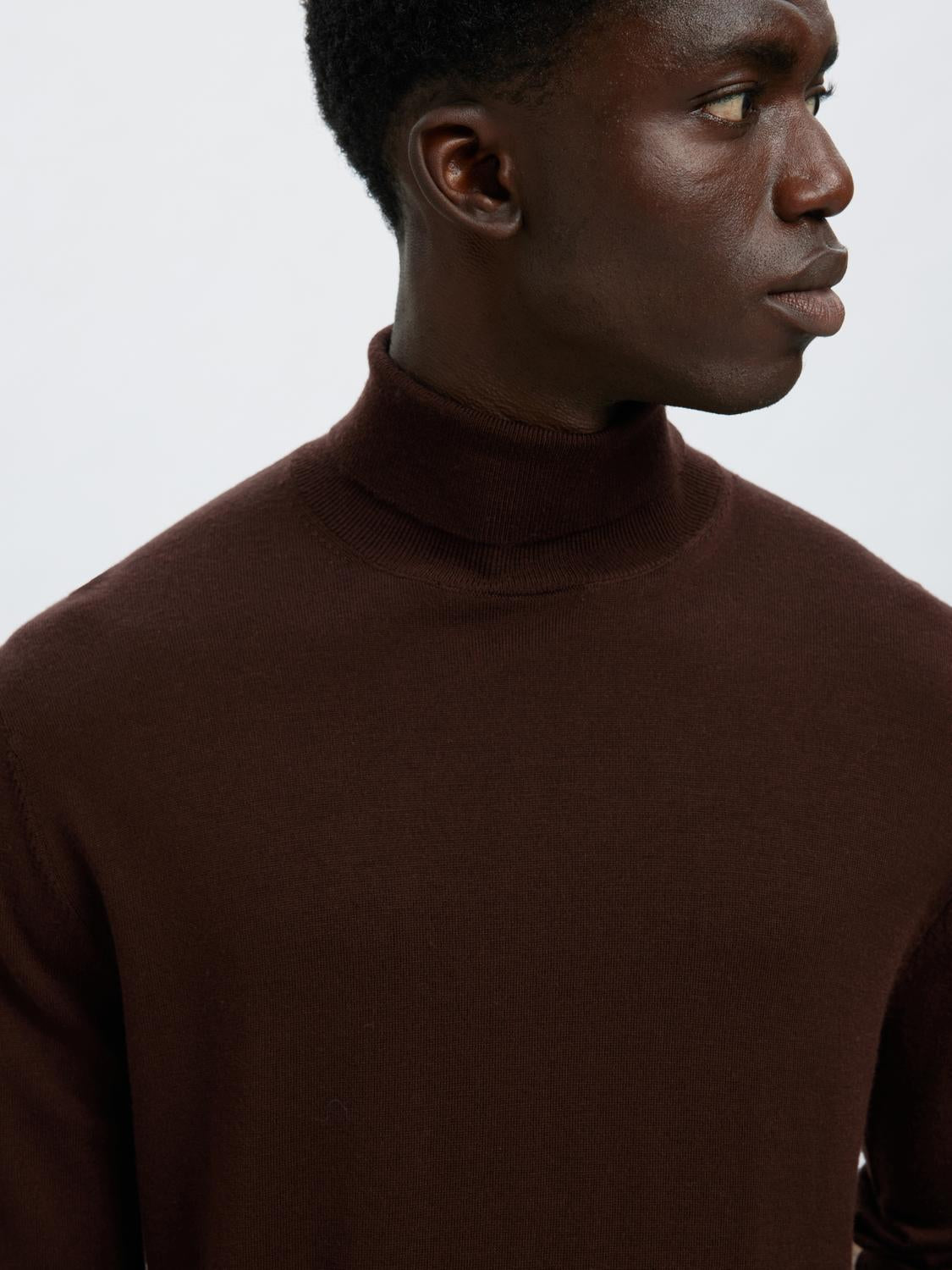 STRIK - Slhtray Ls Knit Merino Roll Neck Noos -  - Hr Ravn