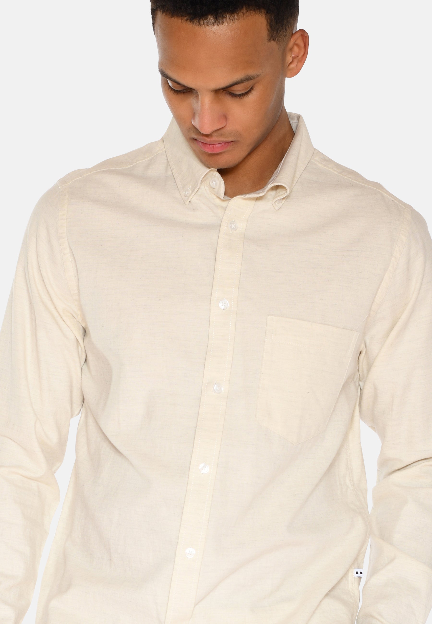 minimum male Colt langærmet reg skjorte 0063 Long Sleeved Shirt 0608 Coco Milk