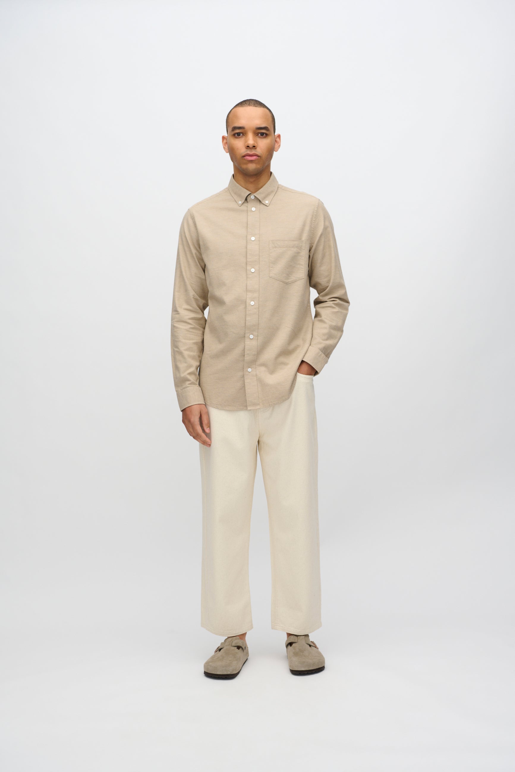 minimum male Colt langærmet reg skjorte 0063 Long Sleeved Shirt 1109 Chinchilla