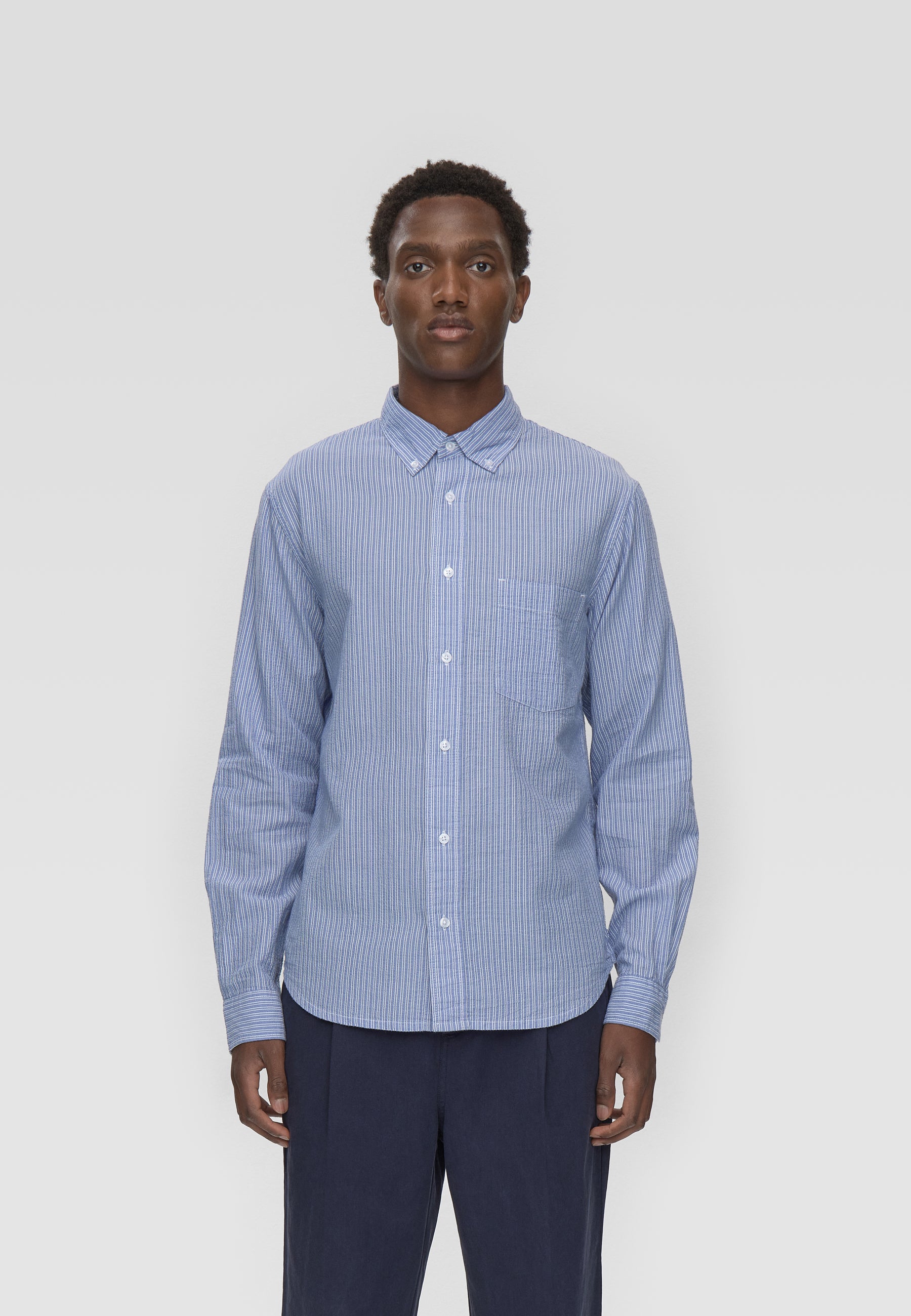 minimum male Colt langærmet reg skjorte 4145 Long Sleeved Shirt 3929 Blue Horizon