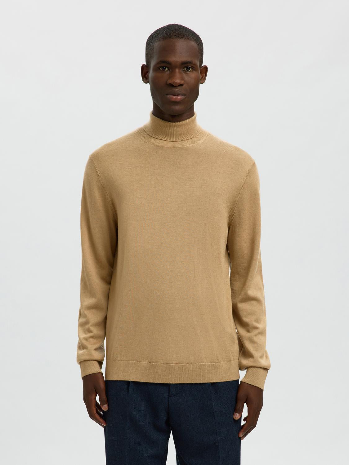 STRIK - Slhtray Ls Knit Merino Roll Neck Noos -  - Hr Ravn