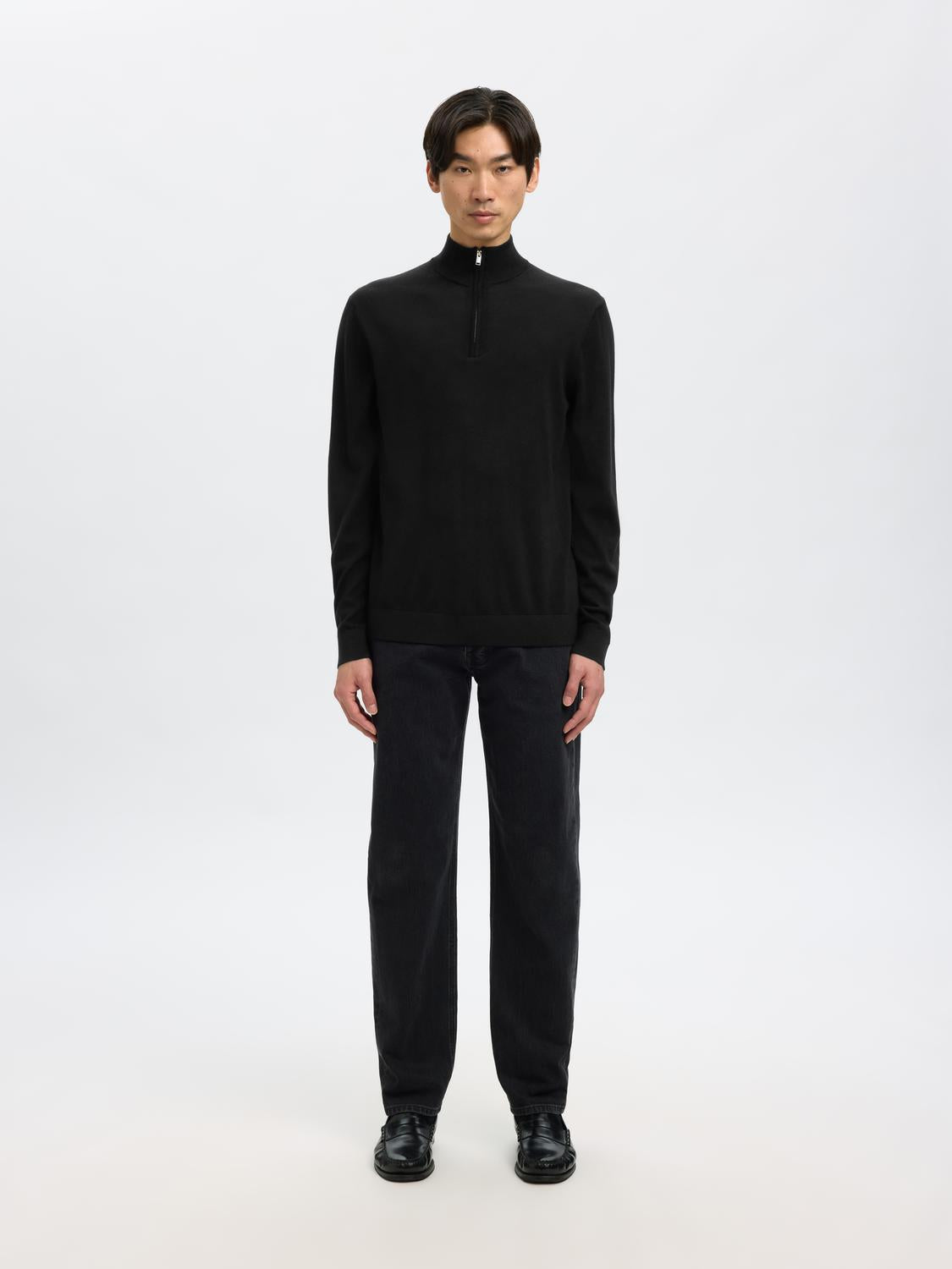 STRIK - Slhtray Ls Knit Merino Half Zip Noos -  - Hr Ravn