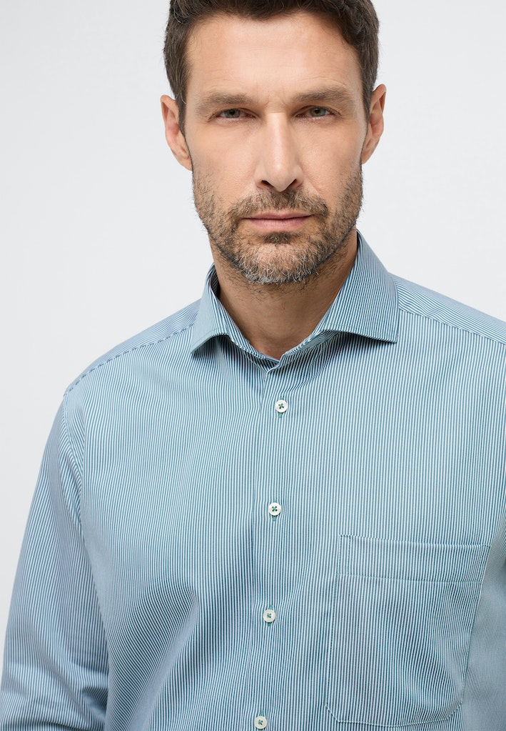 LANGE SKJORTER - SLIM FIT STRIBET ETERNA -  - Hr Ravn