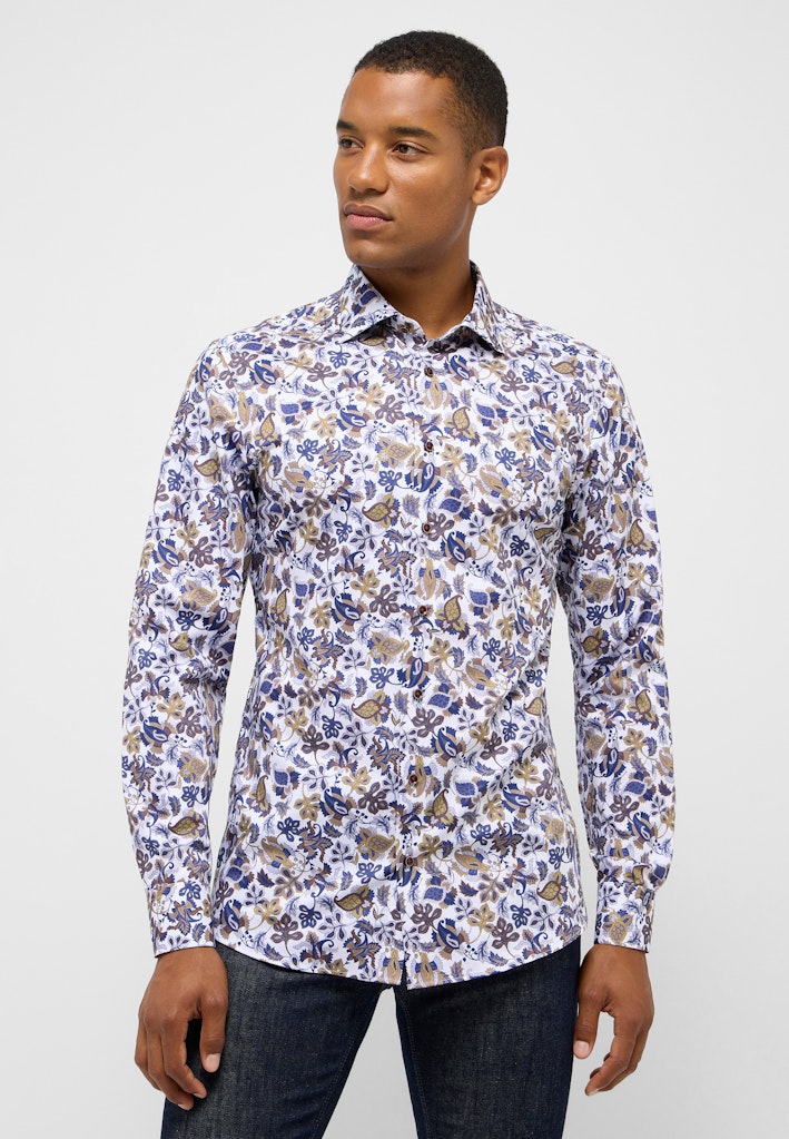 LANGE SKJORTER - TEXTURE COTTON SLIM FIT -  - Hr Ravn